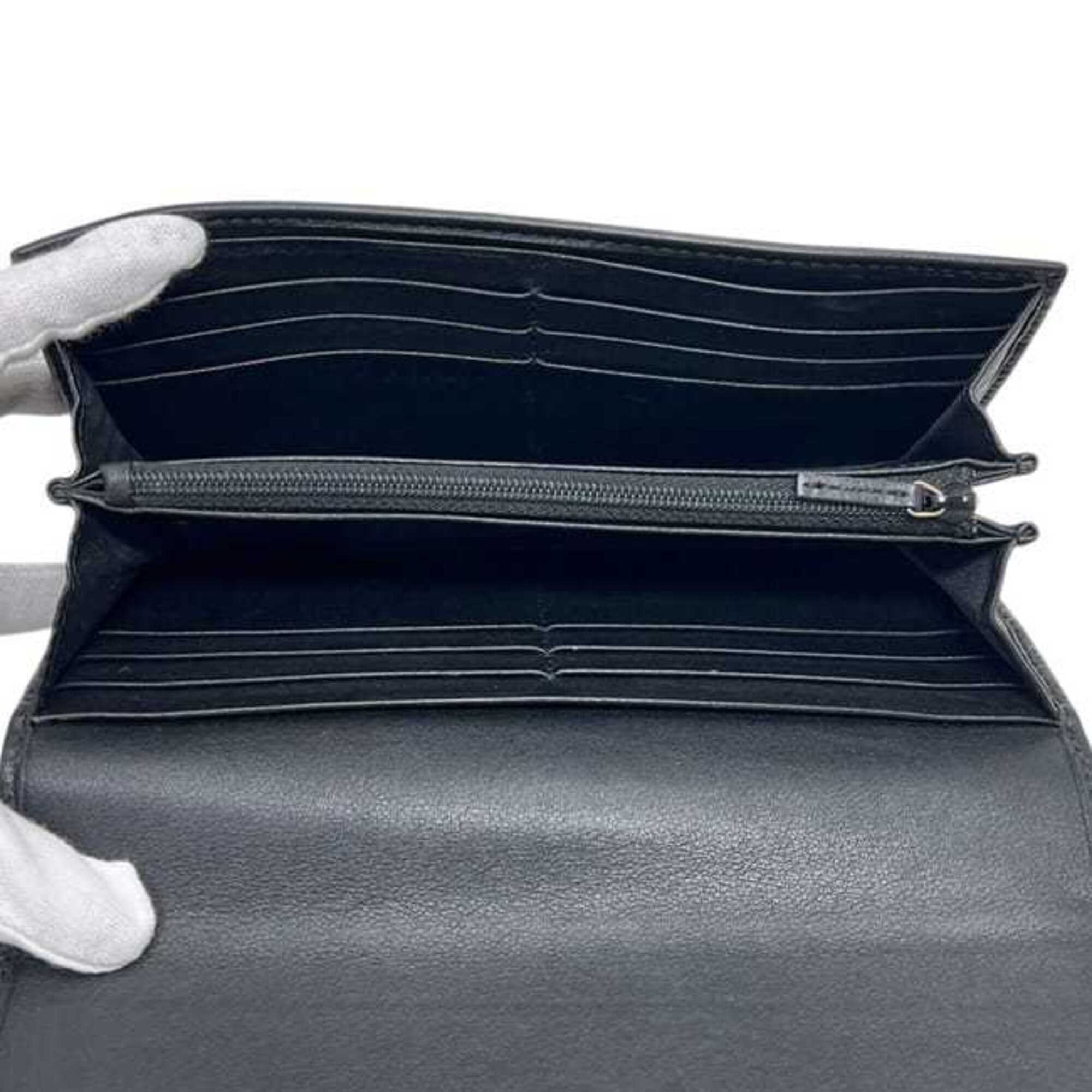 Gucci Black Leather Long Wallet (Bi-Fold) (Pre-Owned)