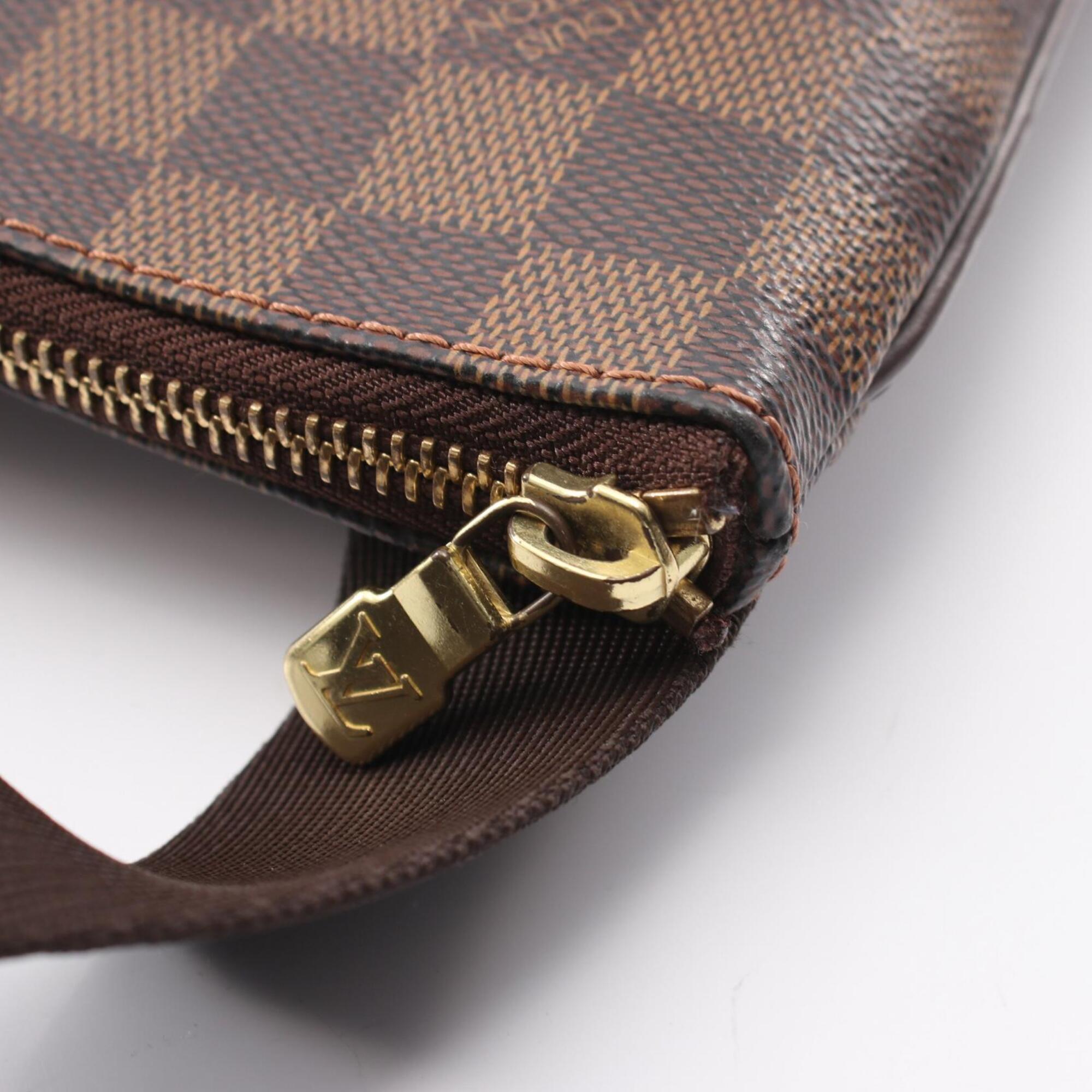 Louis Vuitton Brown Coated Canvas Leather Handbag Shoulder Bag (Pre-Owned)
