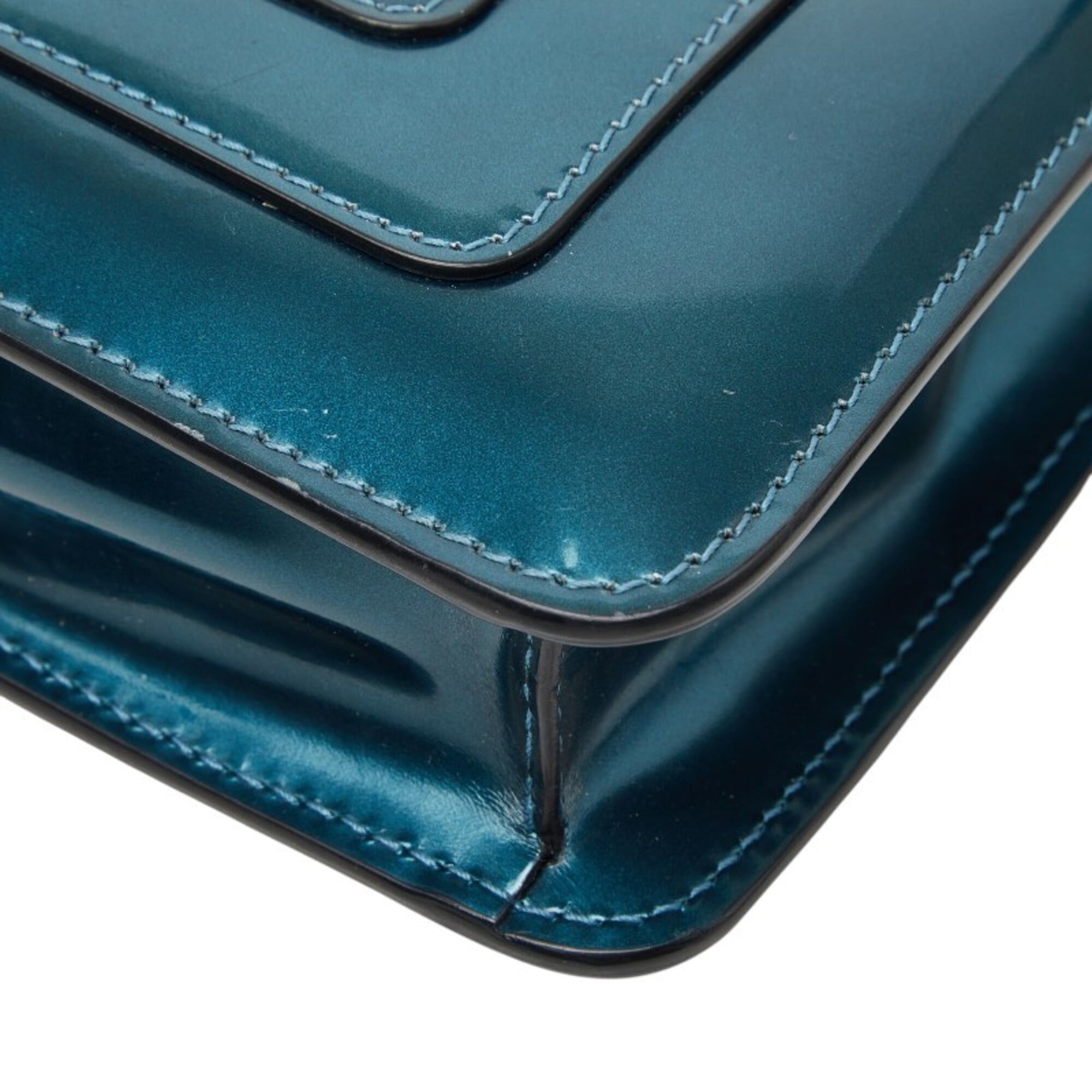 Bvlgari Blue Patent Leather Shoulder Bag (Pre-Owned)