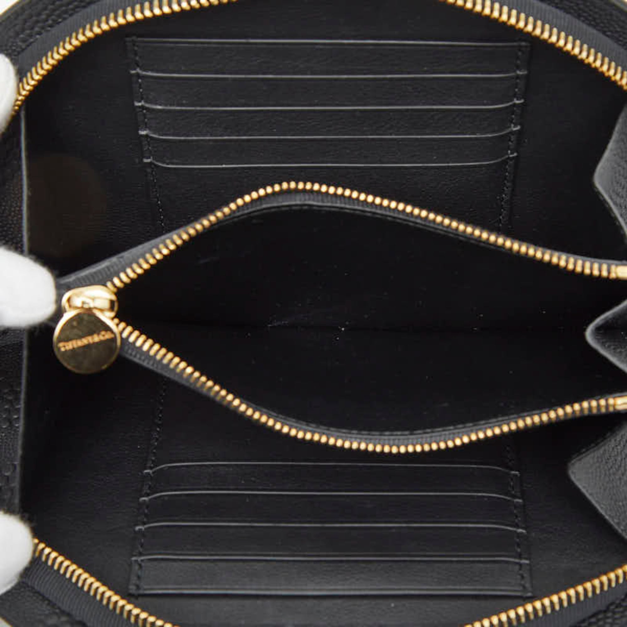 Tiffany Black Leather Long Wallet (Bi-Fold) (Pre-Owned)