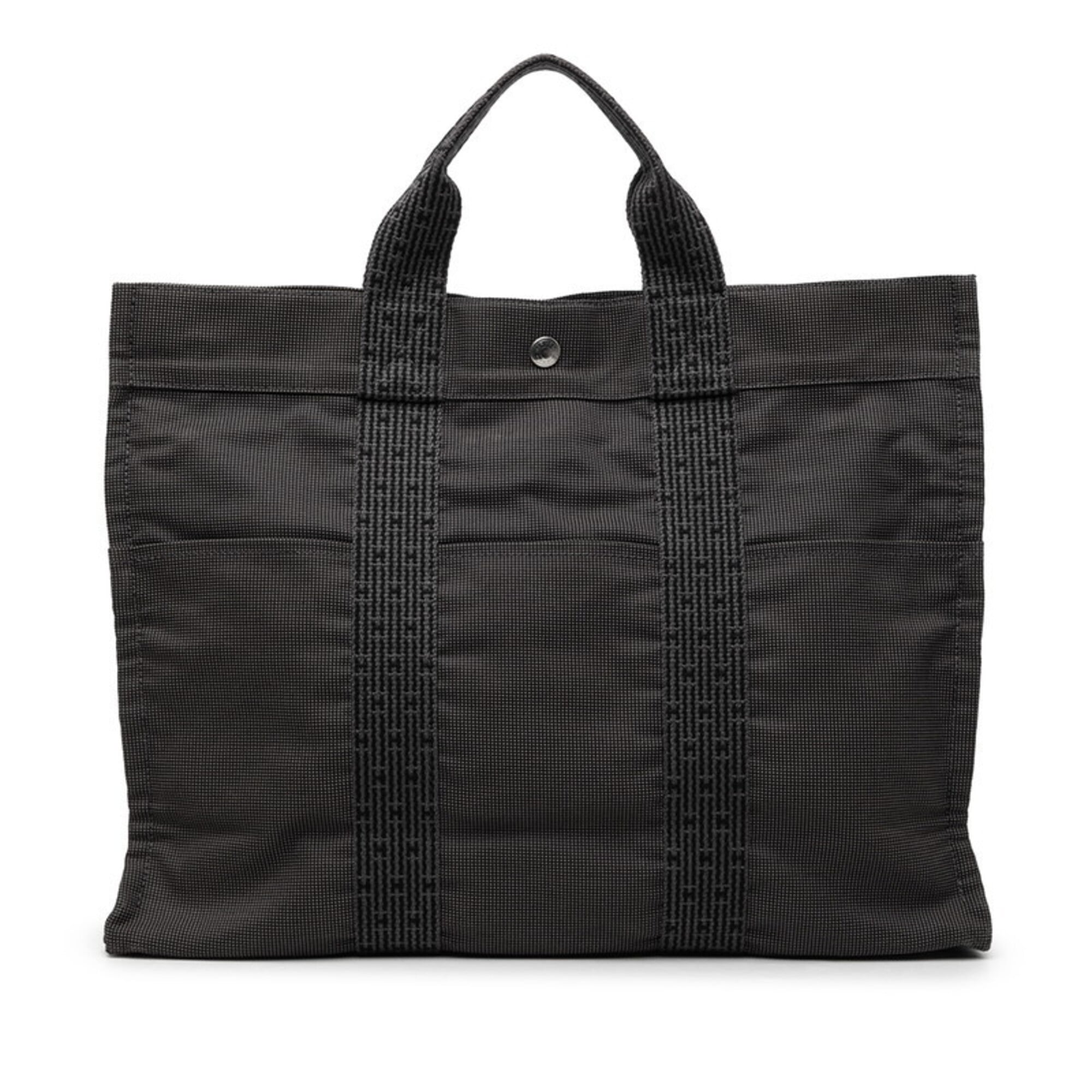 Hermes Gray Canvas Tote Bag (Pre-Owned)