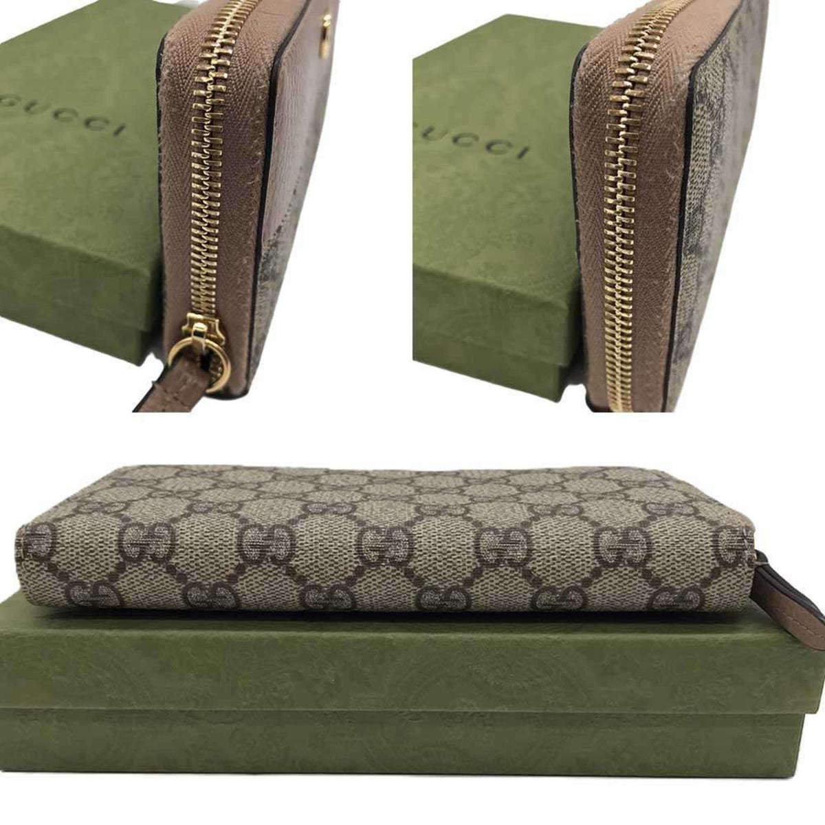 Gucci Beige Gg Supreme Long Wallet (Bi-Fold) (Pre-Owned)