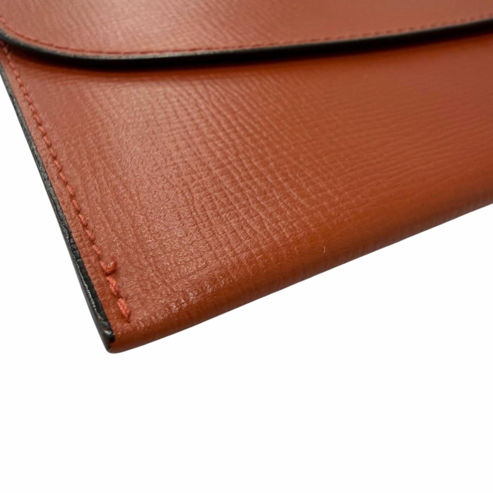 Valextra Brown Leather Long Bill Wallet (Bi-Fold) (Pre-Owned)
