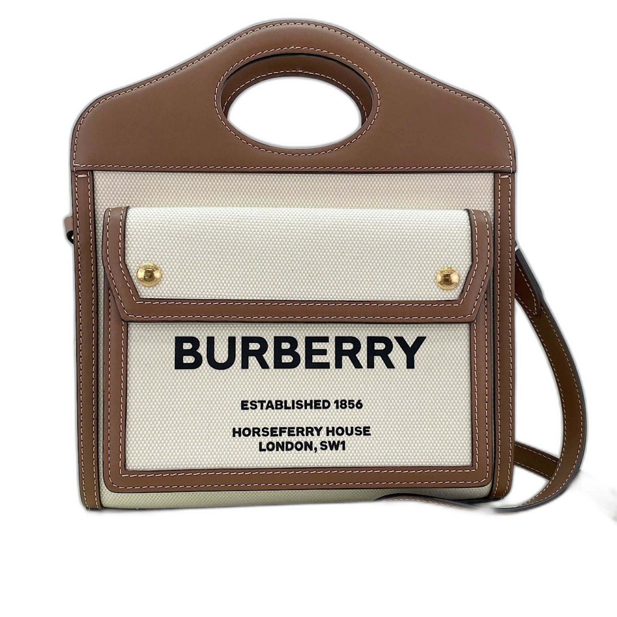 Burberry Brown Canvas Handbag (Pre-Owned)