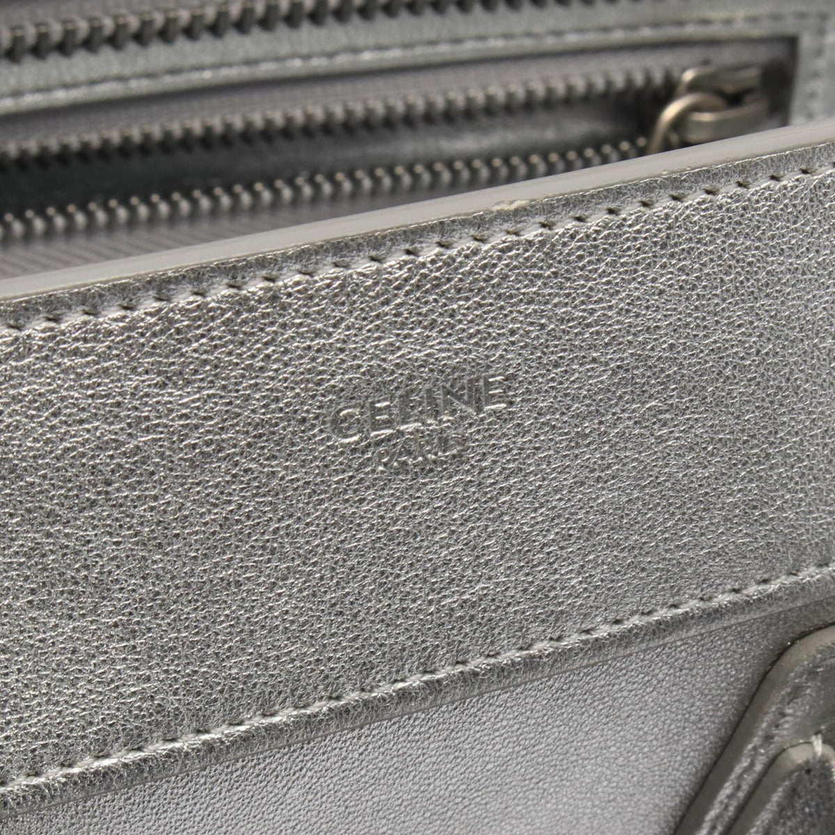 Celine Silver Leather Handbag (Pre-Owned)
