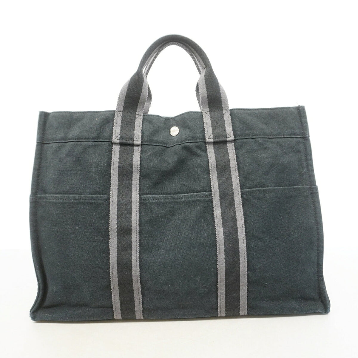 Hermes Black Canvas Tote Bag (Pre-Owned)