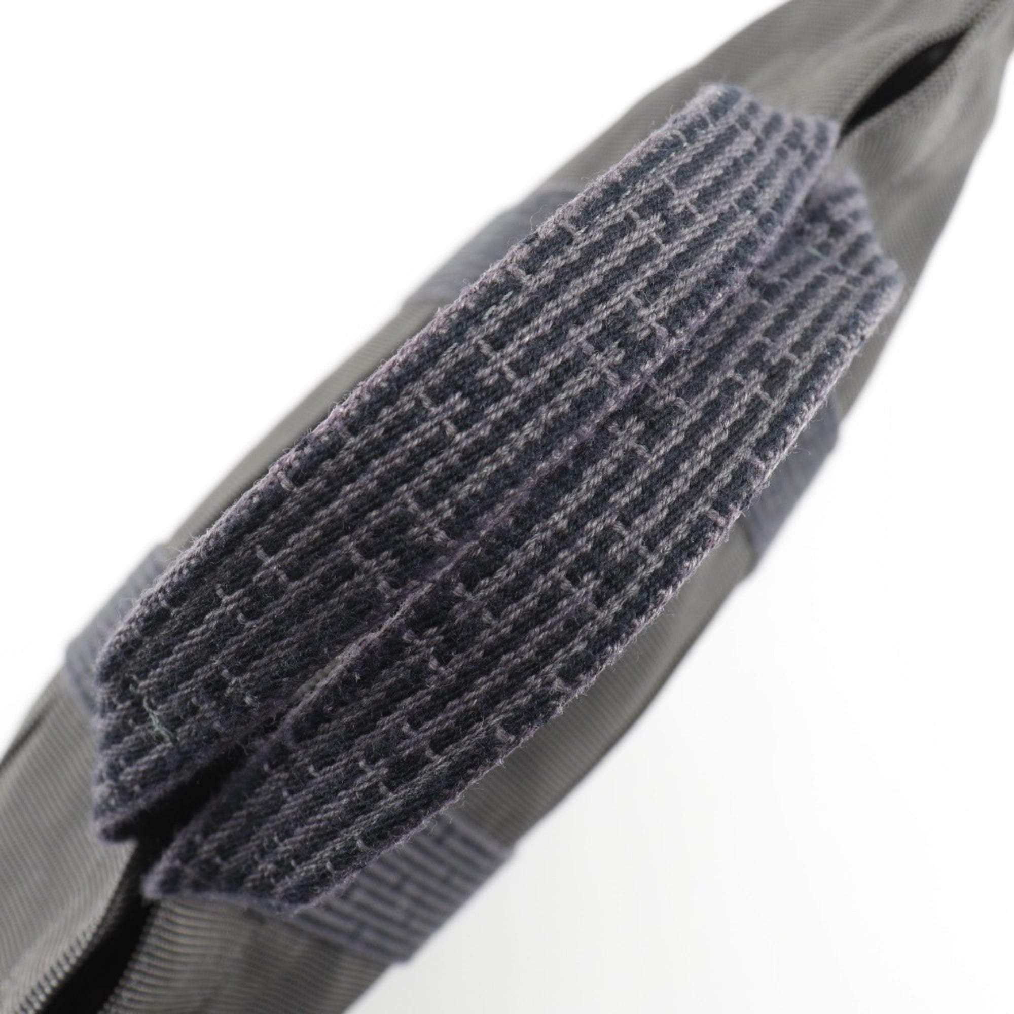 Hermes Gray Nylon Canvas Handbag (Pre-Owned)