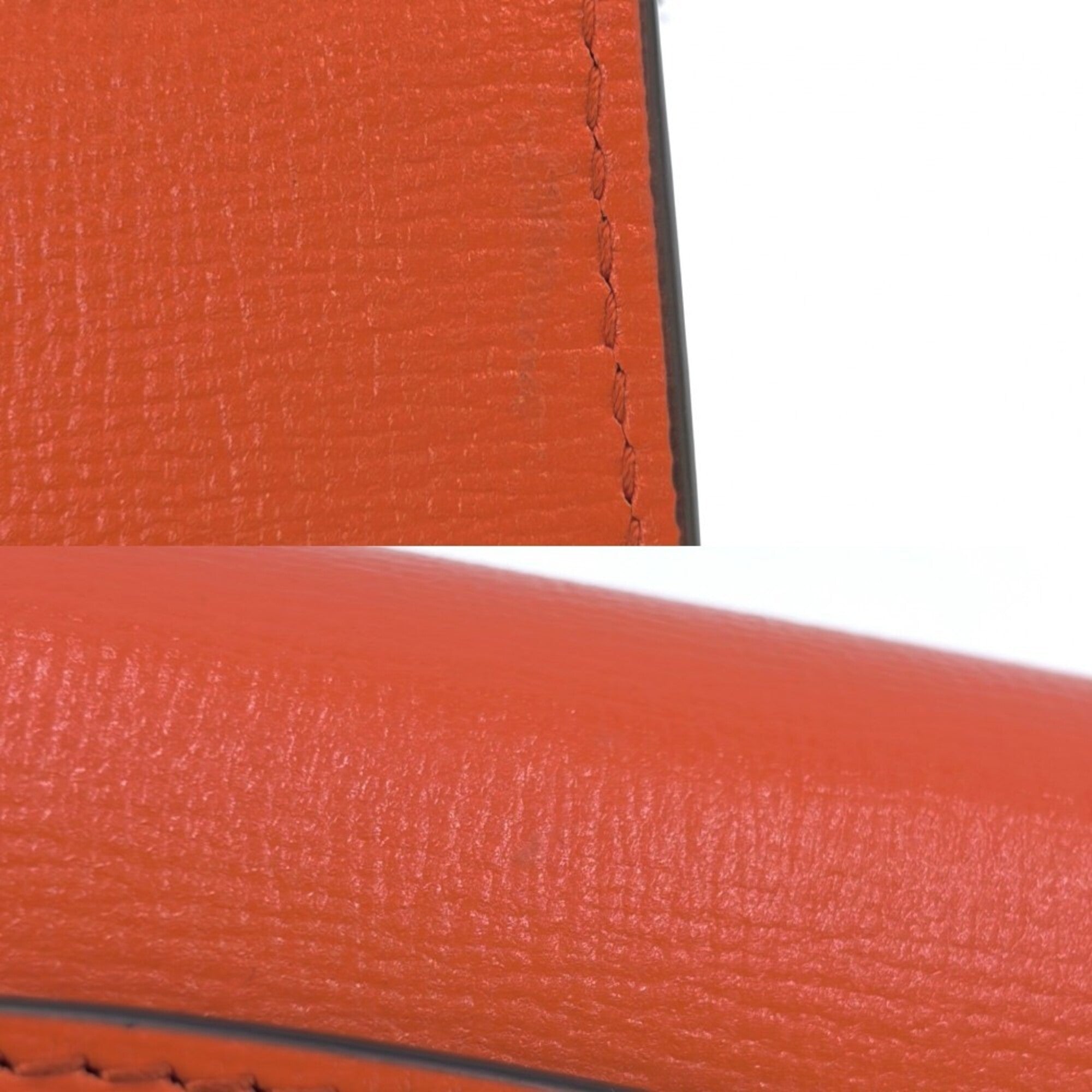 Gucci Orange White Leather Handbag Shoulder Bag (Pre-Owned)
