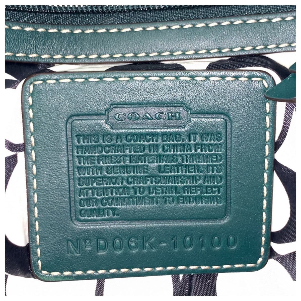 Coach Black Nylon Leather Shoulder Bag Tote Bag (Pre-Owned)