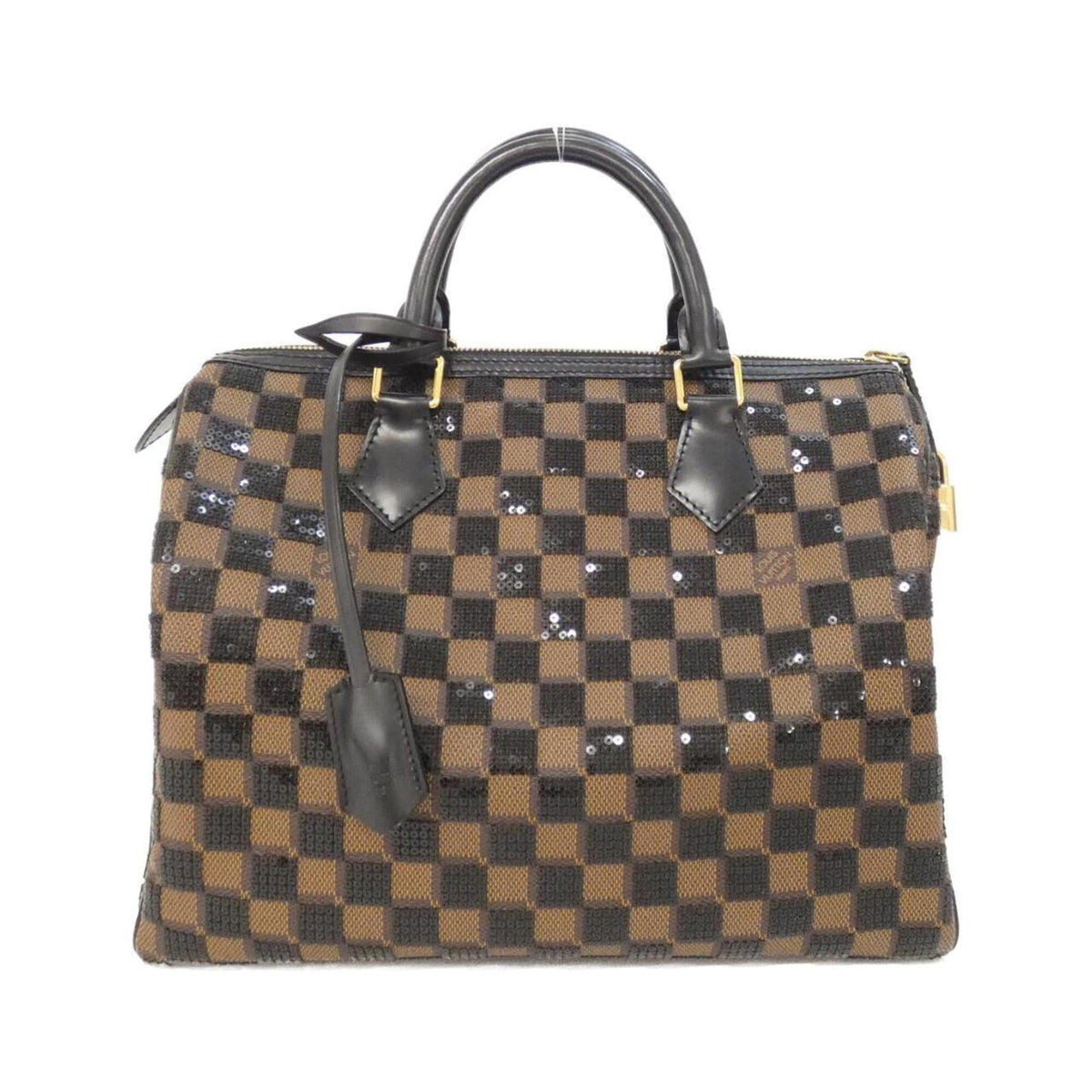 Louis Vuitton Black Ebene Coated Canvas Spangles Boston Bag (Pre-Owned)