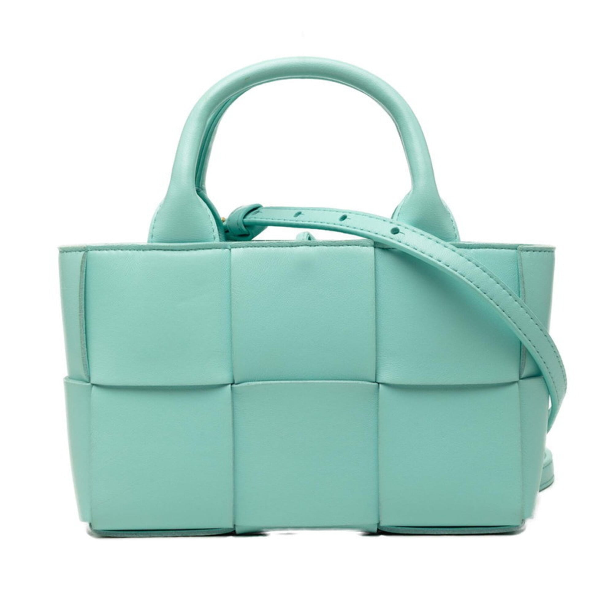 Bottega Veneta Blue Leather Shoulder Bag Tote Bag (Pre-Owned)