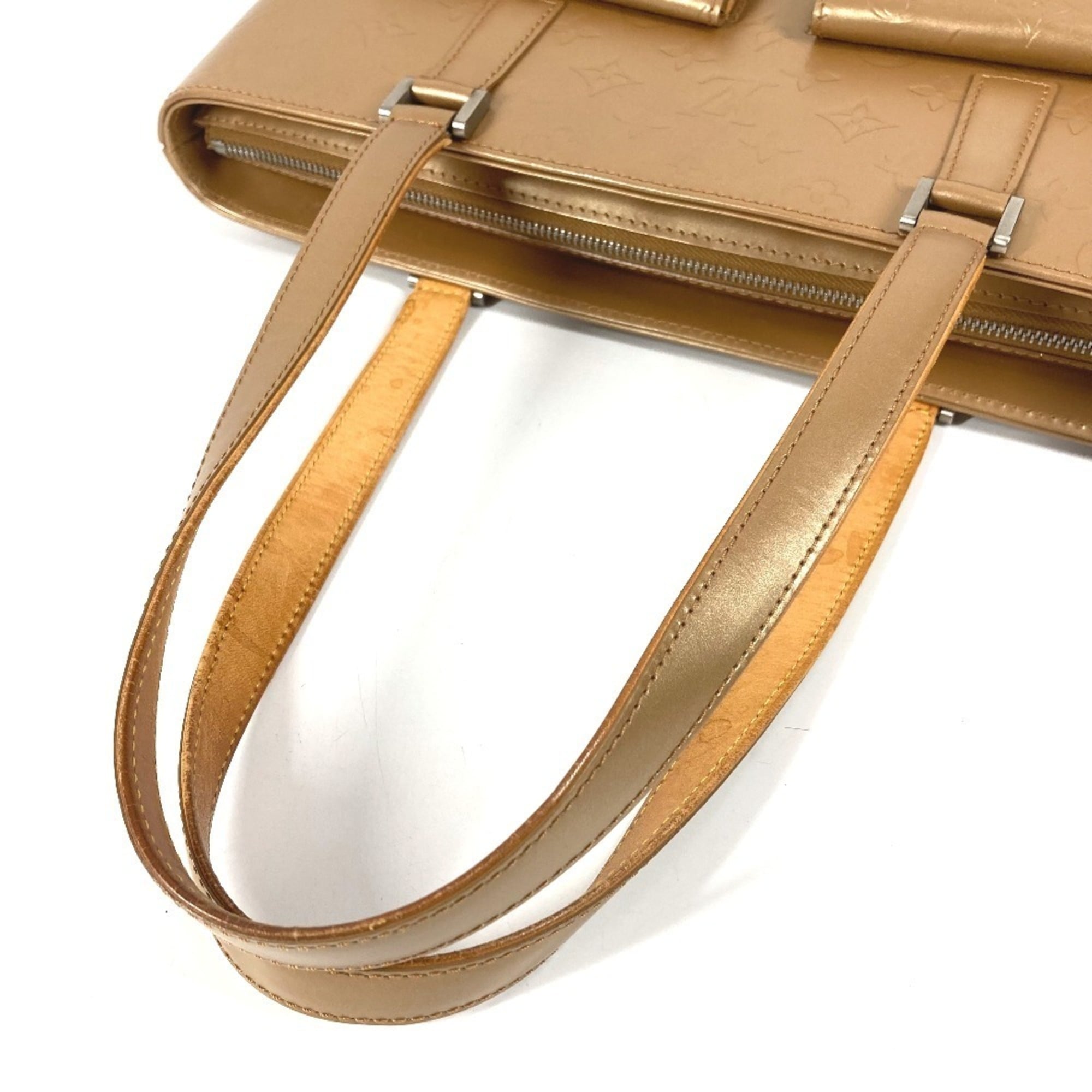 Louis Vuitton Beige Monogram Mat Leather Shoulder Bag Tote Bag (Pre-Owned)