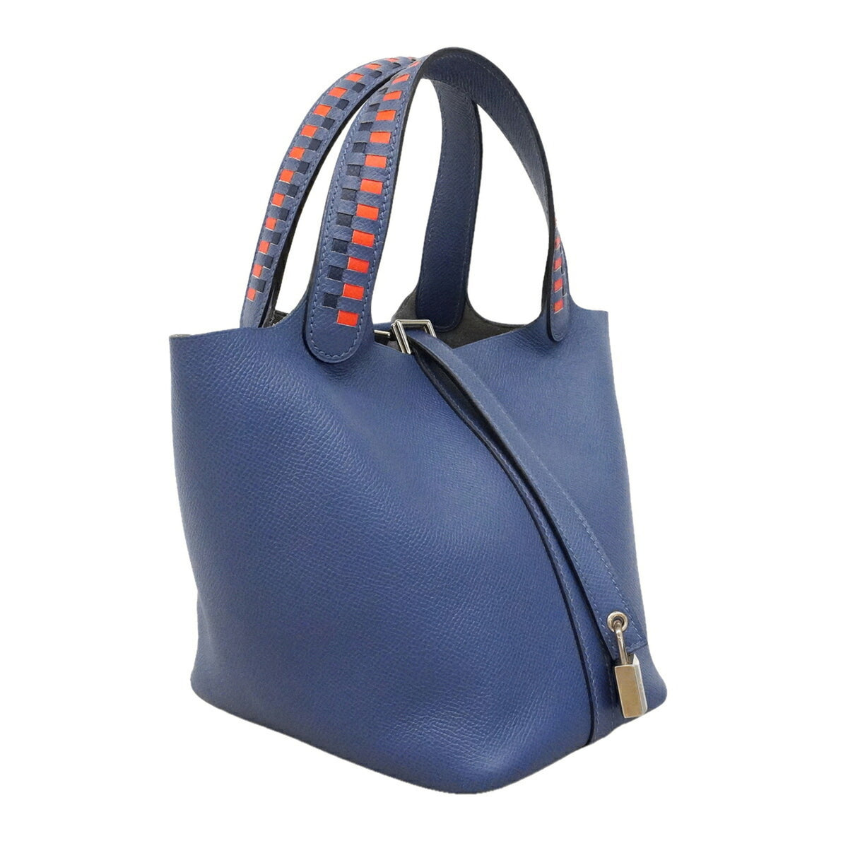 Hermes Blue Leather Handbag (Pre-Owned)