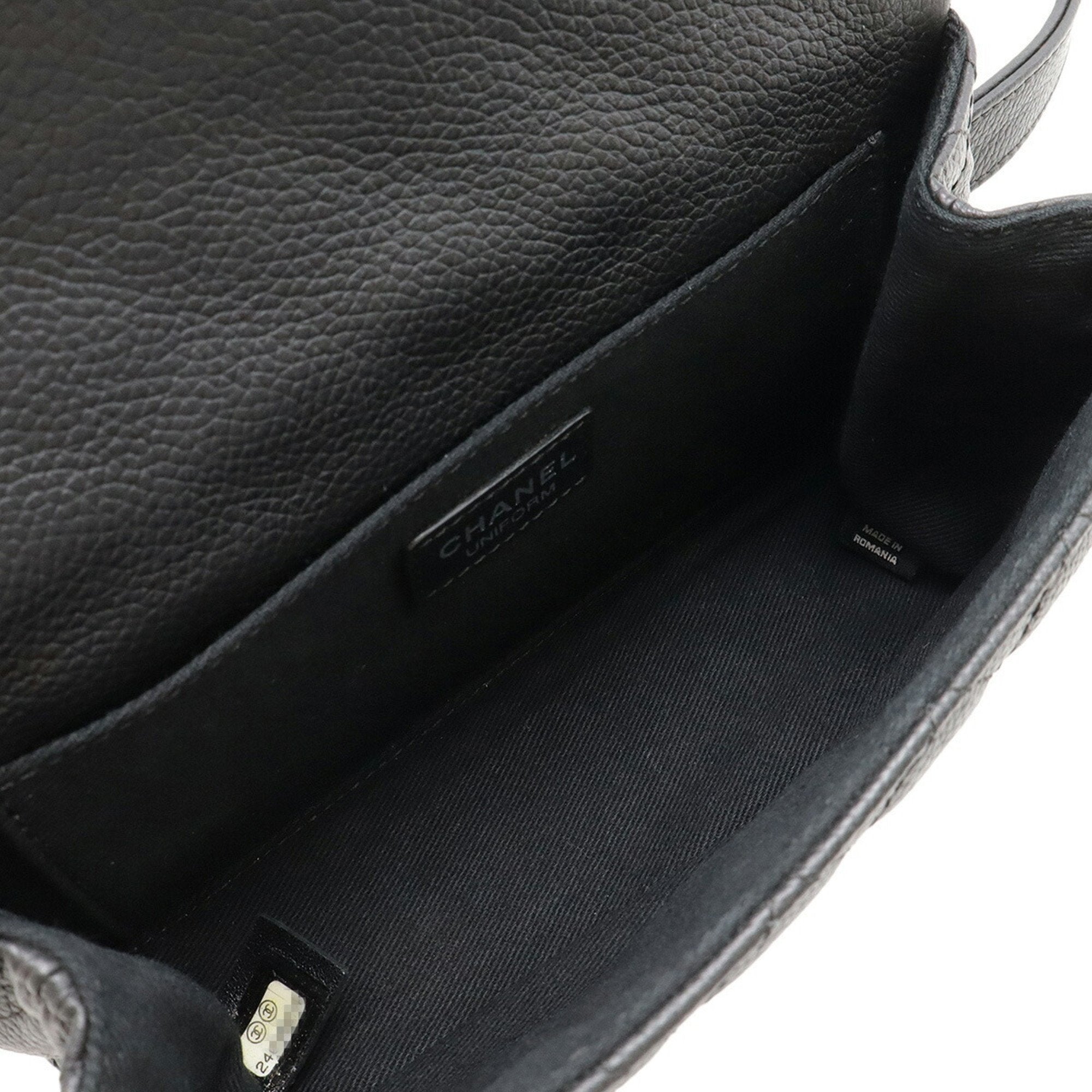 Chanel Black Grained Calfskin Clutch Bag Fanny Pack (Pre-Owned)