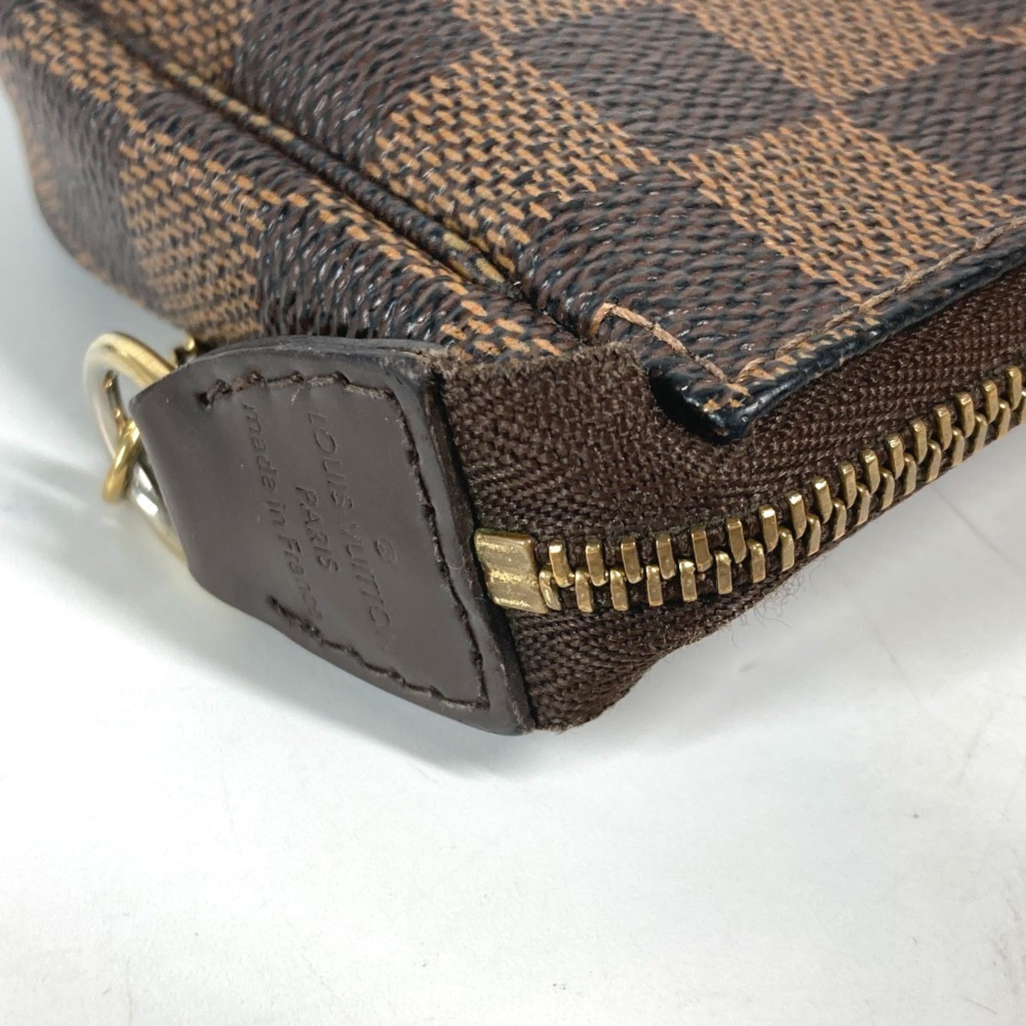 Louis Vuitton Brown Damier Canvas Ebene Galle Red Color Damier Canvas Handbag Pochette (Pre-Owned)