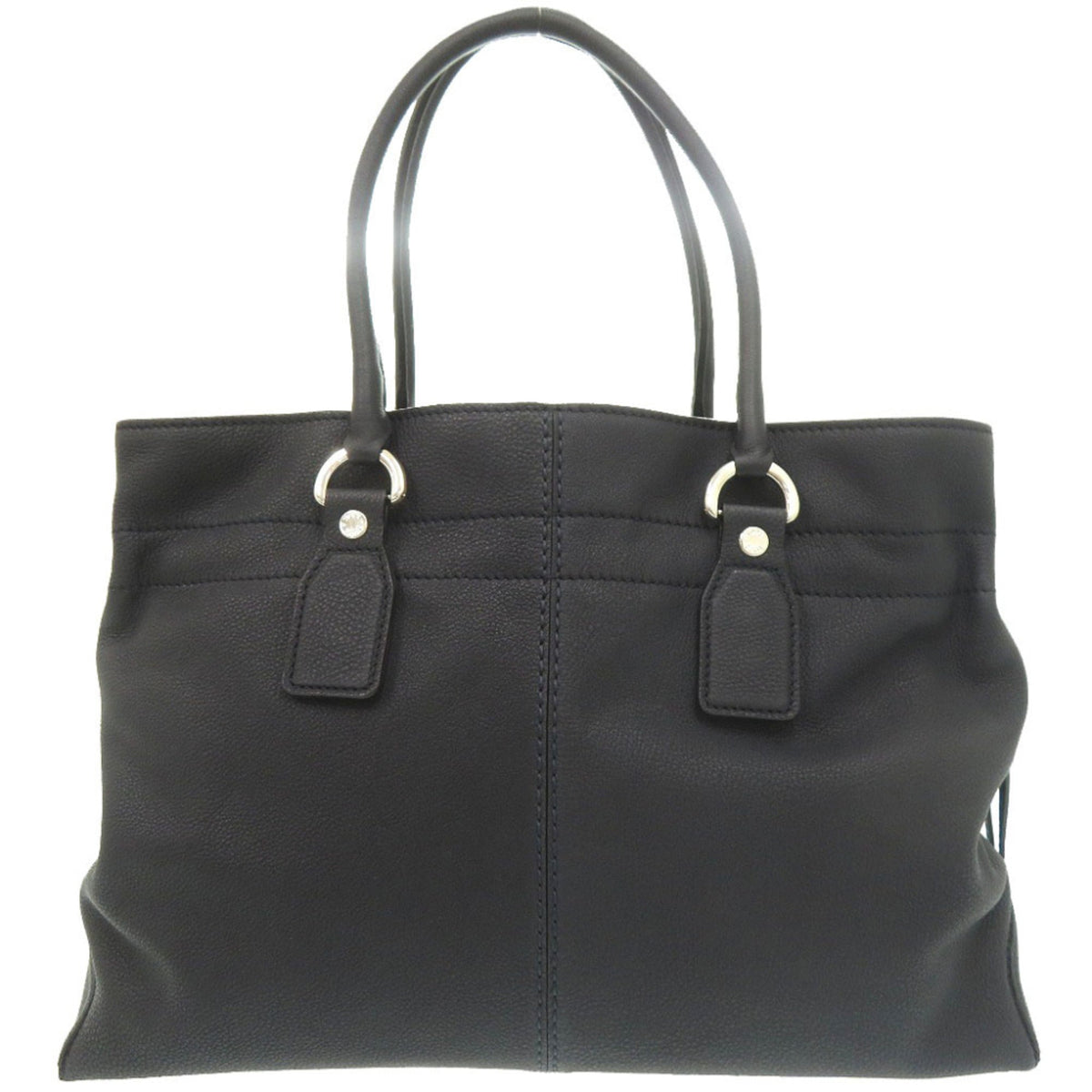 Tod's Navy Leather Handbag Tote Bag (Pre-Owned)