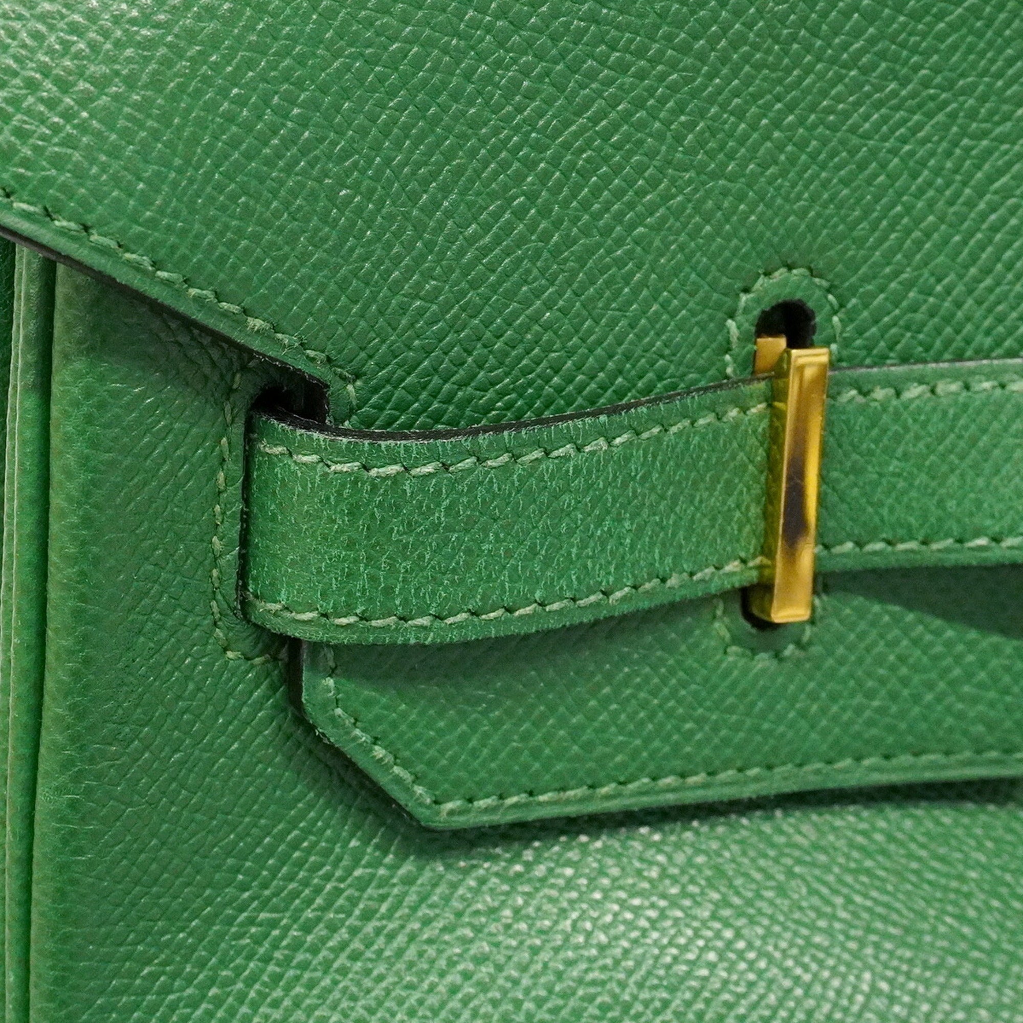 Hermes Green Courchevel Leather Handbag (Pre-Owned)