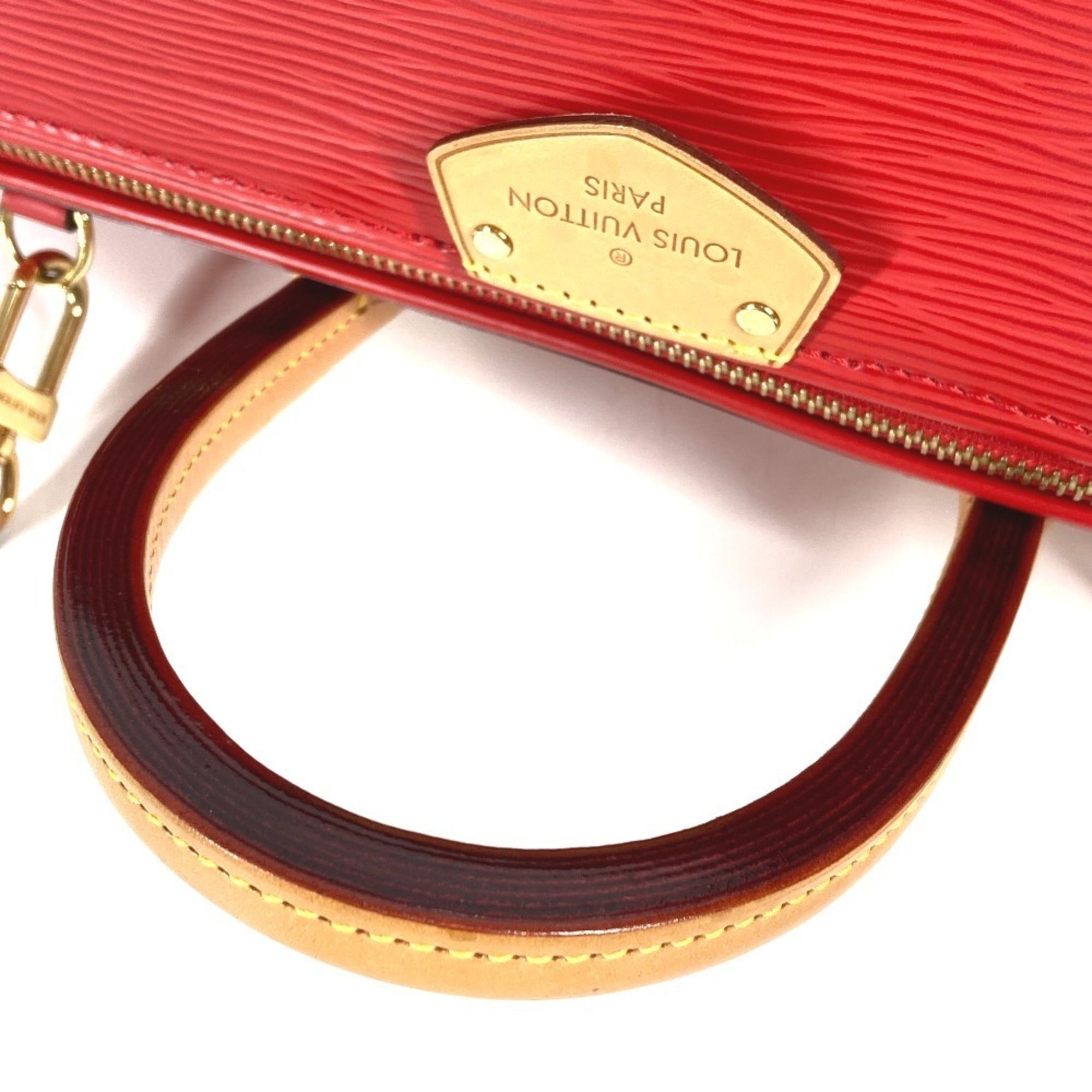Louis Vuitton Red Color Epi Leather Boston Bag Handbag Shoulder Bag (Pre-Owned)