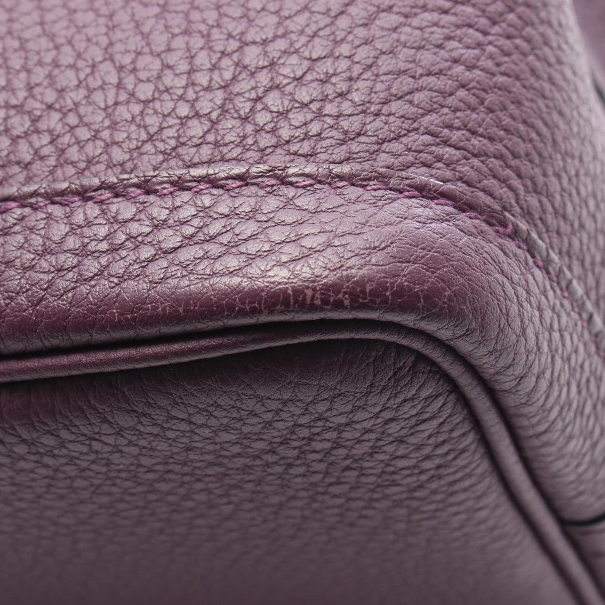 Hermes Purple Negonda Leather Handbag Tote Bag (Pre-Owned)