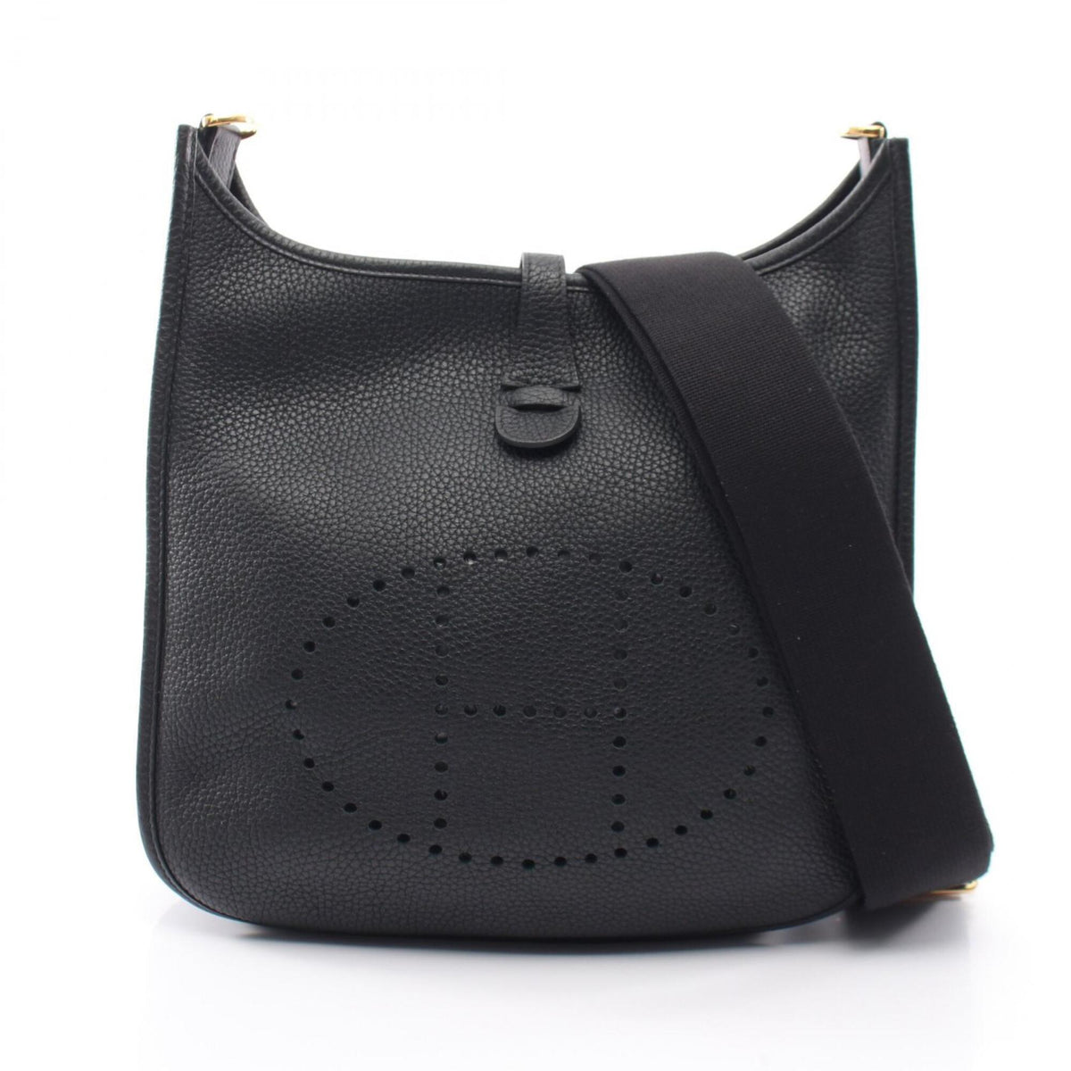 Hermes Black Taurillon Clemence Leather Leather Handbag Shoulder Bag (Pre-Owned)