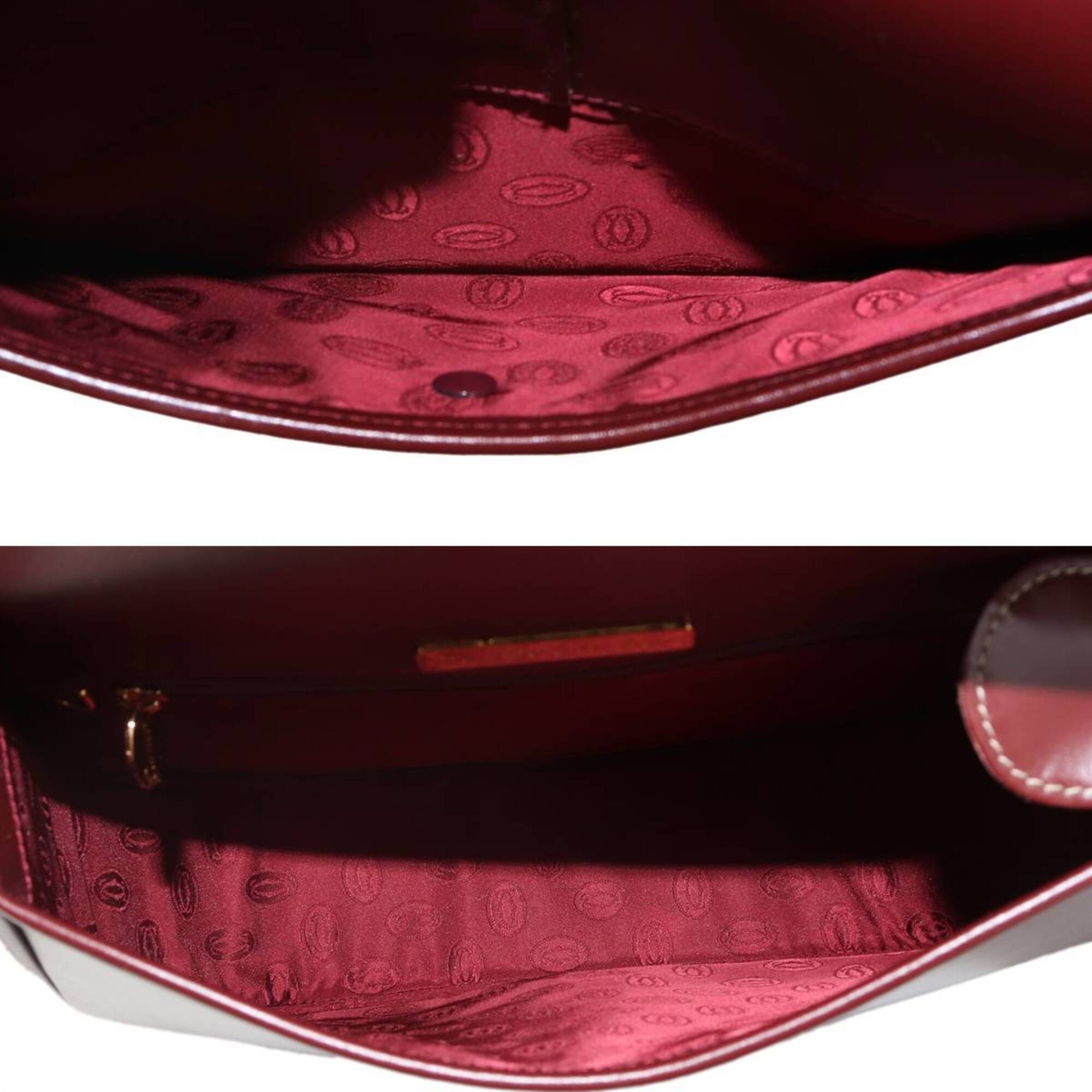 Cartier Bordeaux Leather Shoulder Bag (Pre-Owned)