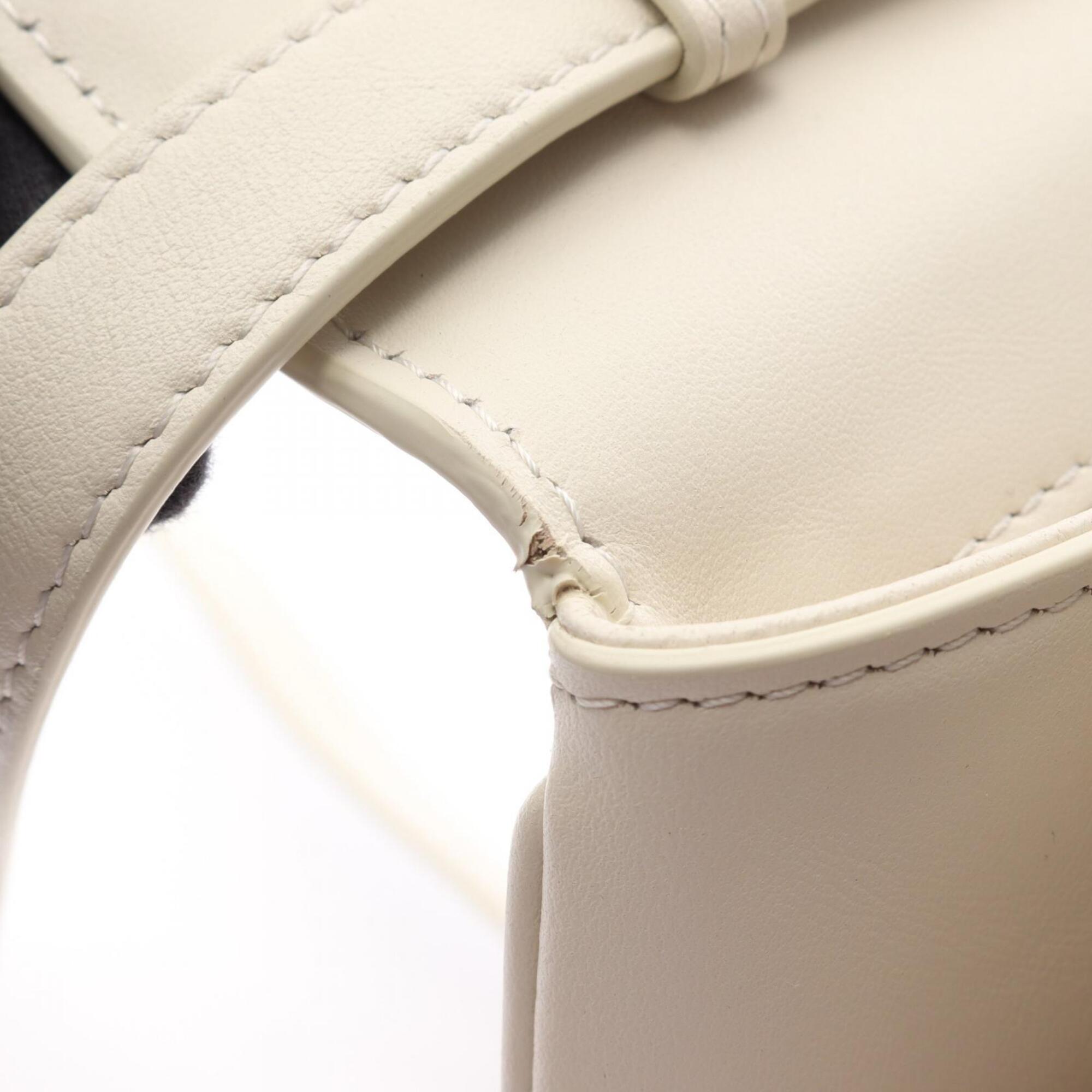 Celine White Leather Handbag Shoulder Bag (Pre-Owned)