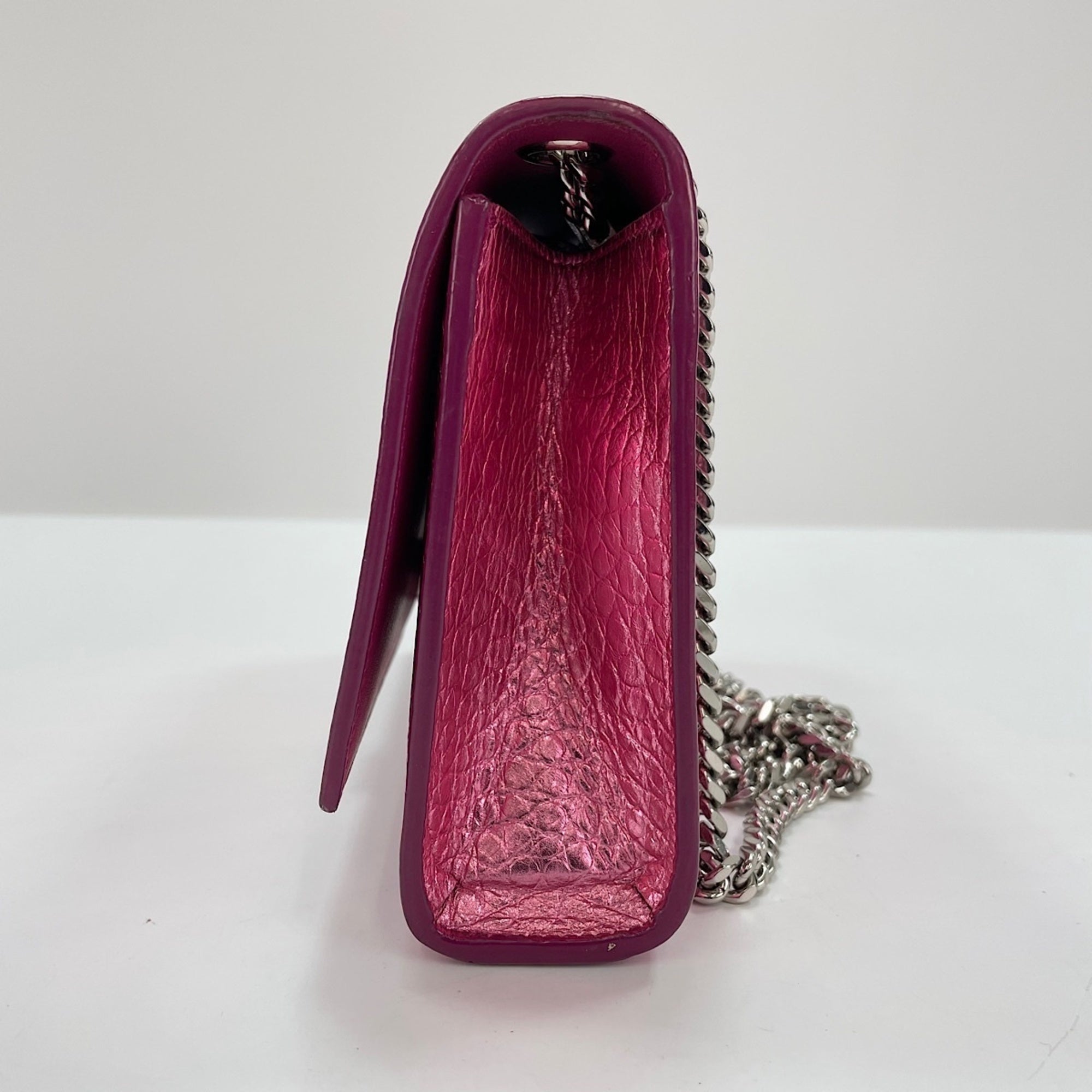 Yves Saint Laurent Cassandre Pink Leather Shoulder Bag (Pre-Owned)