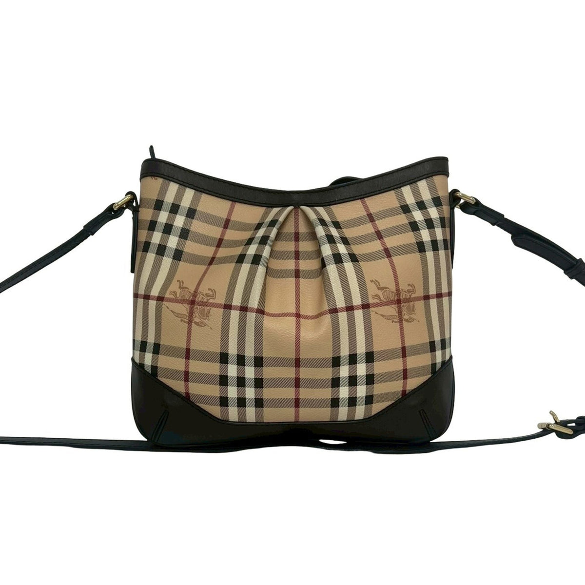 Burberry Beige Black Brown Red Color White Leather Pvc Pochette Shoulder Bag (Pre-Owned)