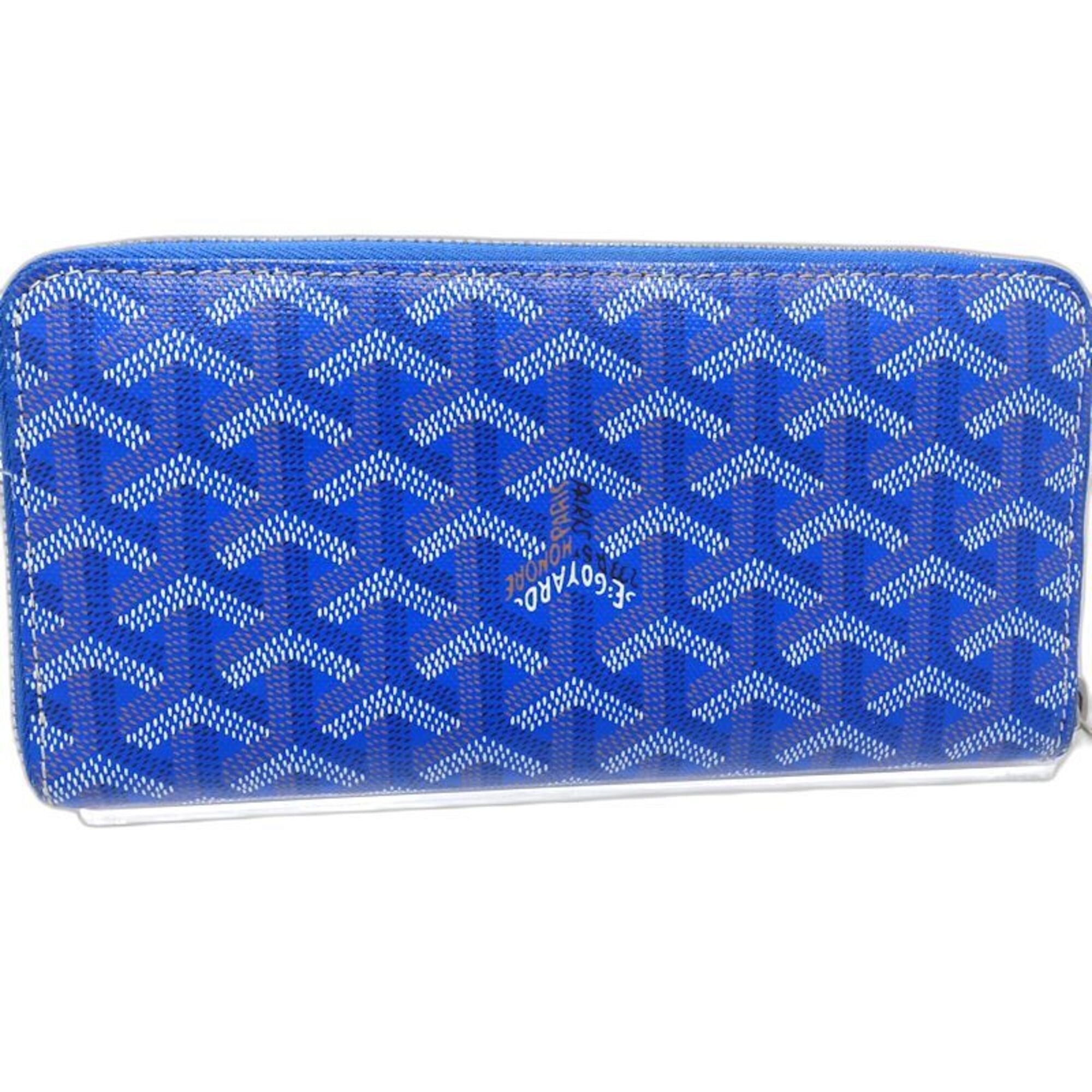 Goyard Sky Blue Leather Long Wallet (Bi-Fold) (Pre-Owned)