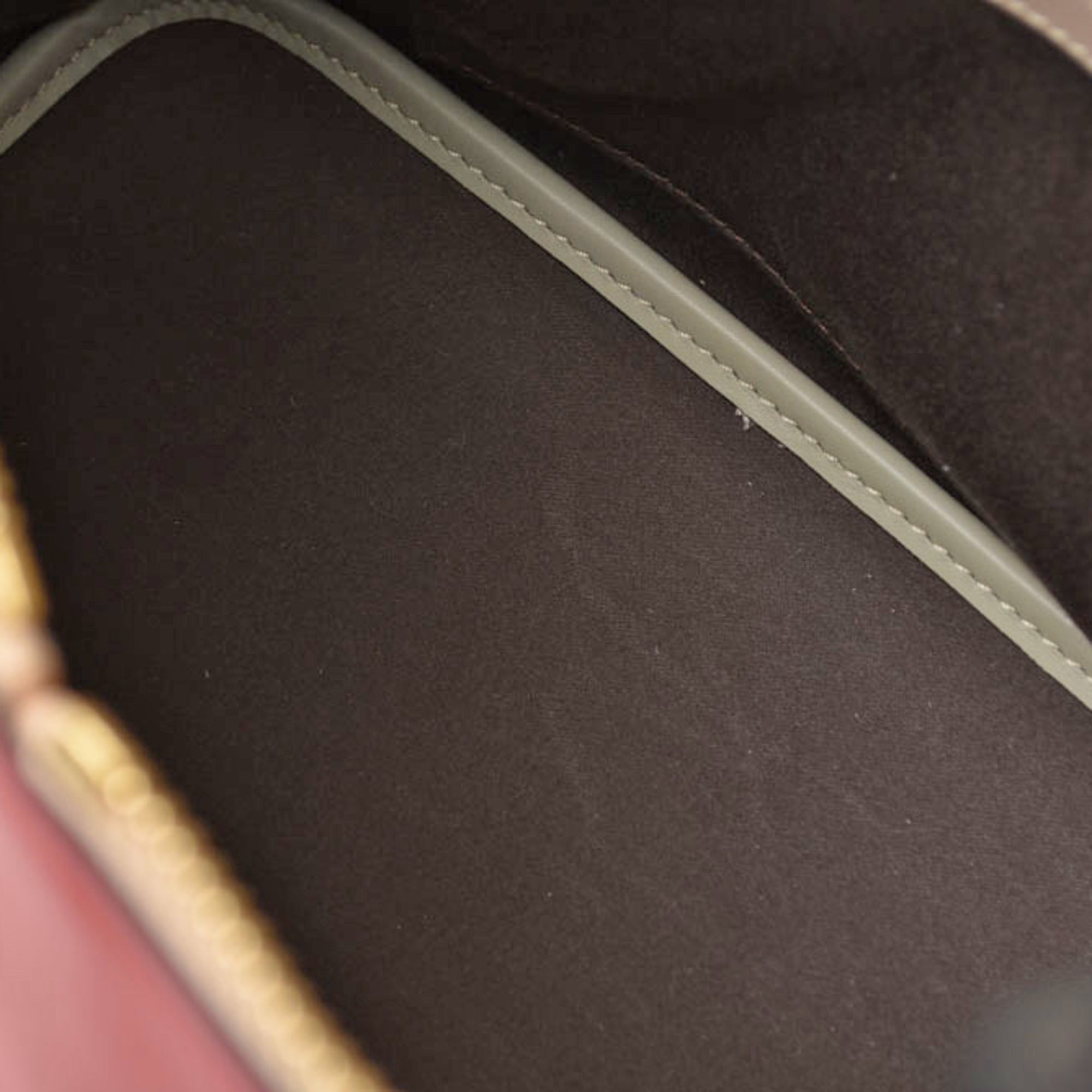 Chloé Beige Red Color Leather Handbag Tote Bag (Pre-Owned)