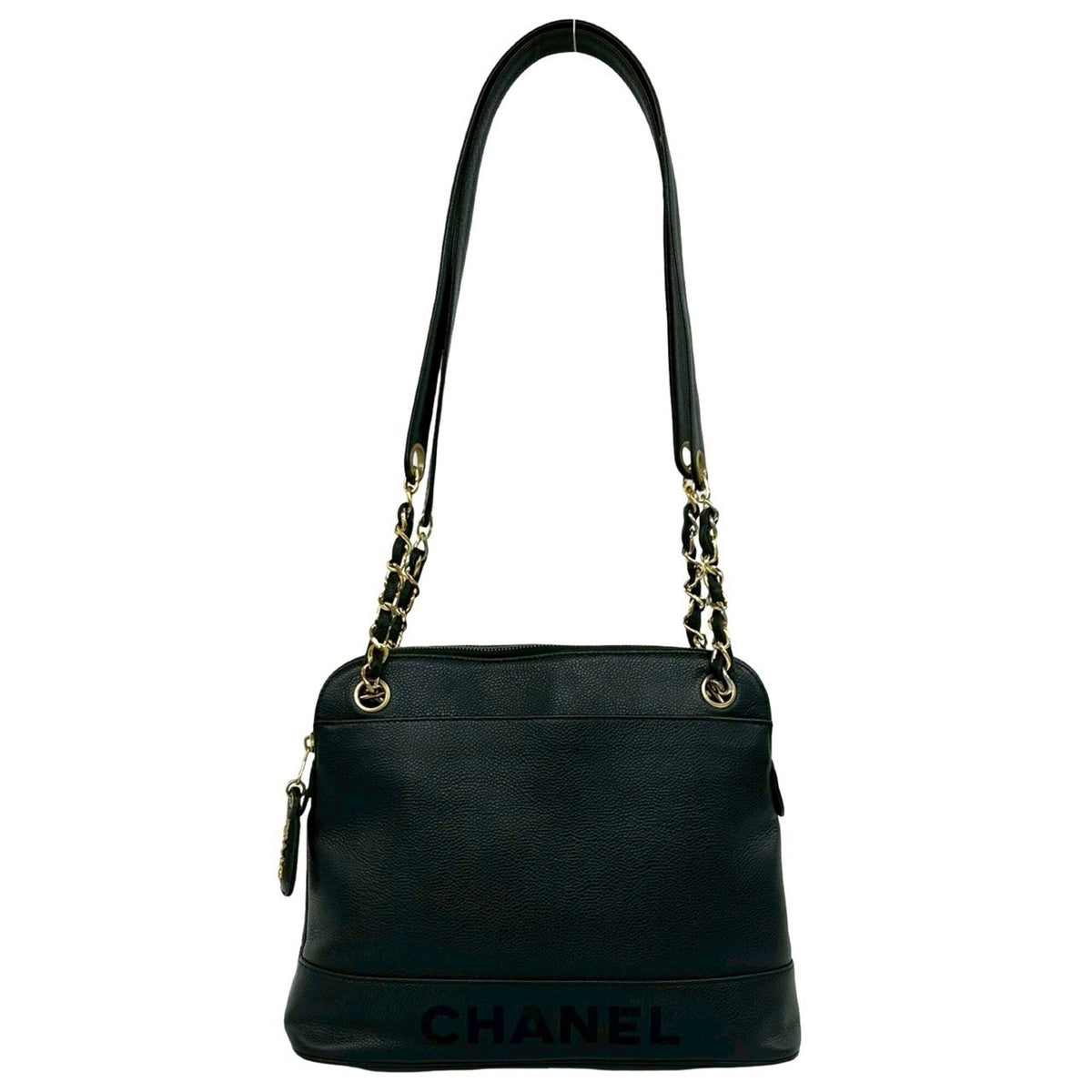 Chanel Black Grained Calfskin Shoulder Bag Tote Bag (Pre-Owned)