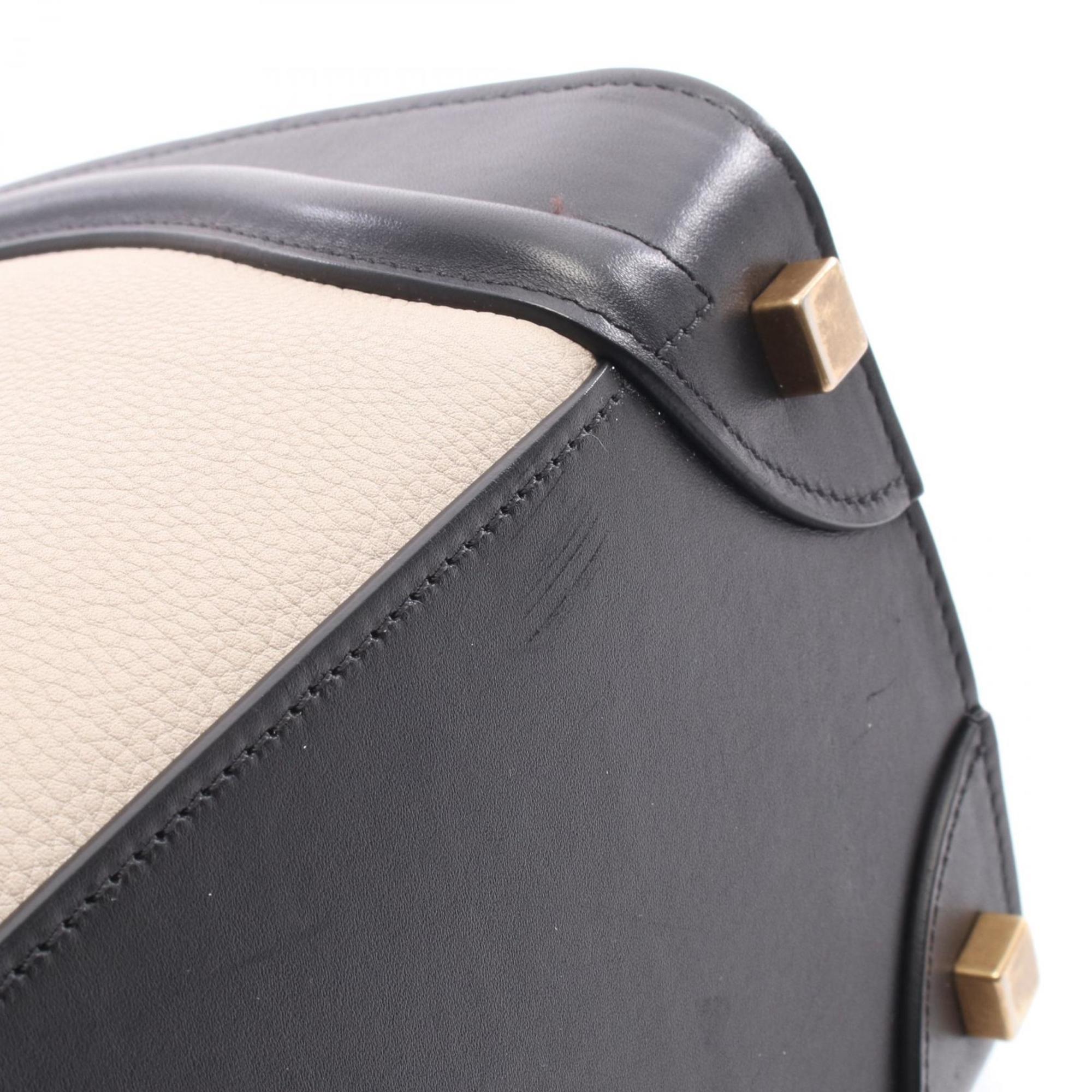 Celine Black Blue Ivory Leather Handbag Tote Bag (Pre-Owned)
