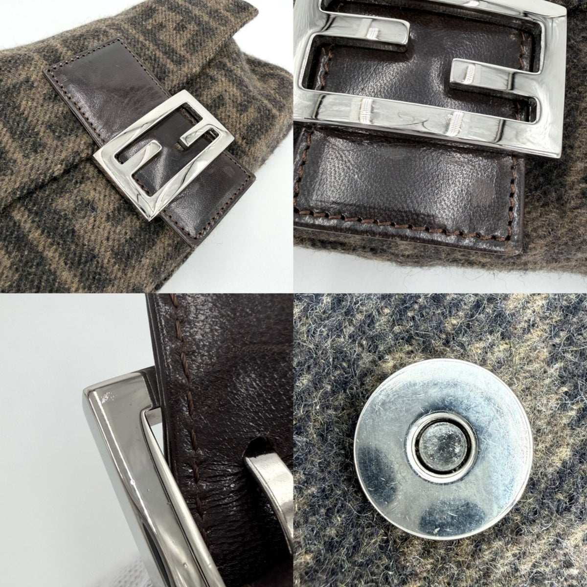 Fendi Brown Wool Handbag (Pre-Owned)