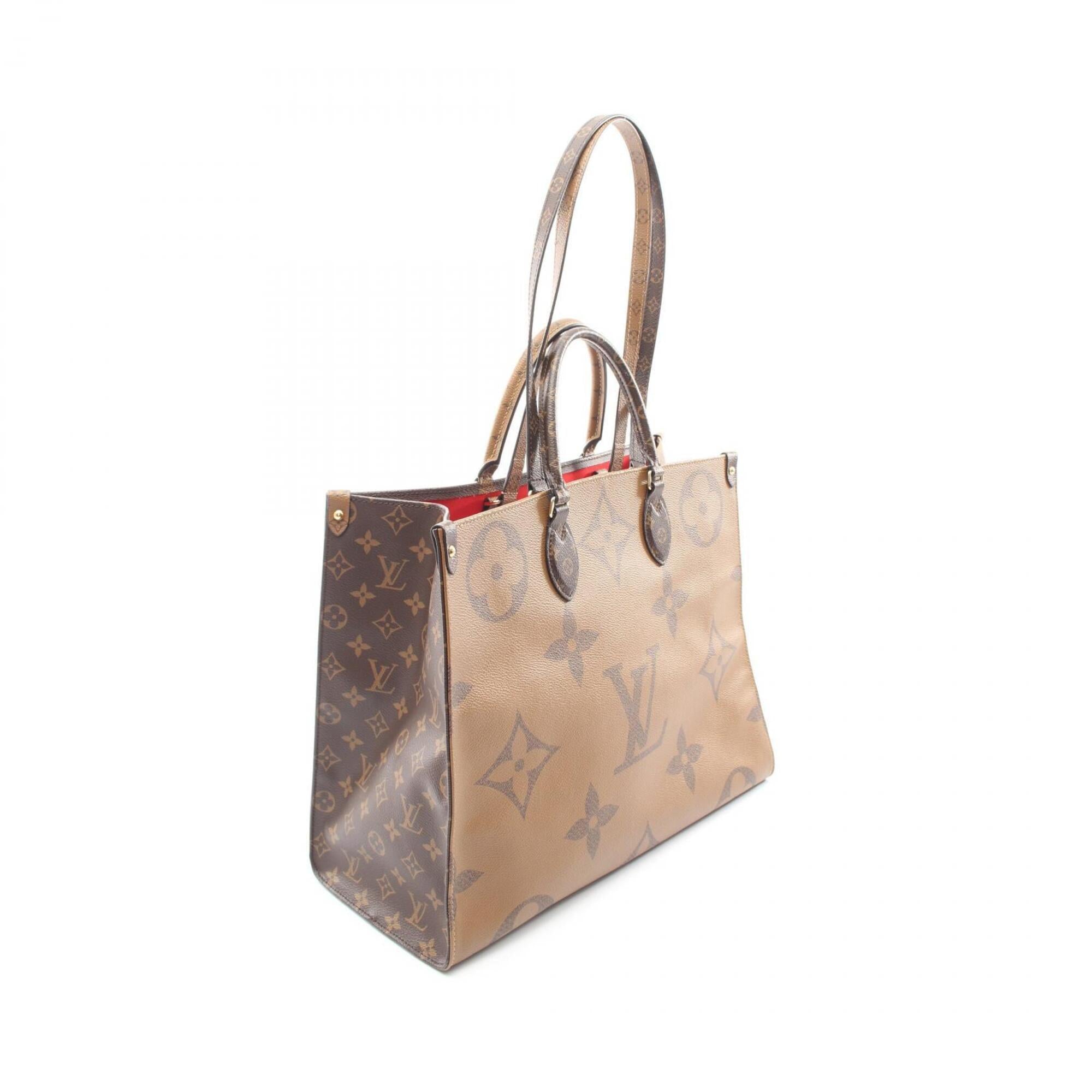 Louis Vuitton Beige Brown Coated Canvas Handbag Tote Bag (Pre-Owned)