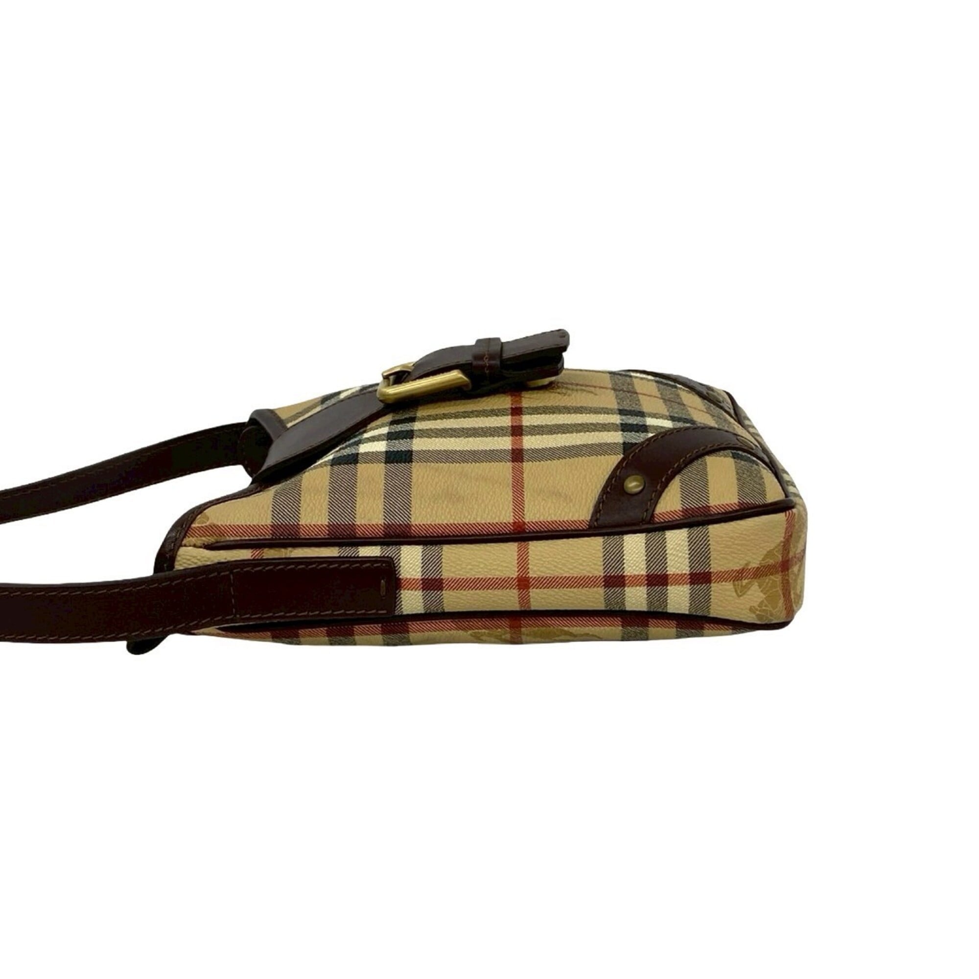 Burberry Beige Brown Leather Pvc Pochette Shoulder Bag (Pre-Owned)
