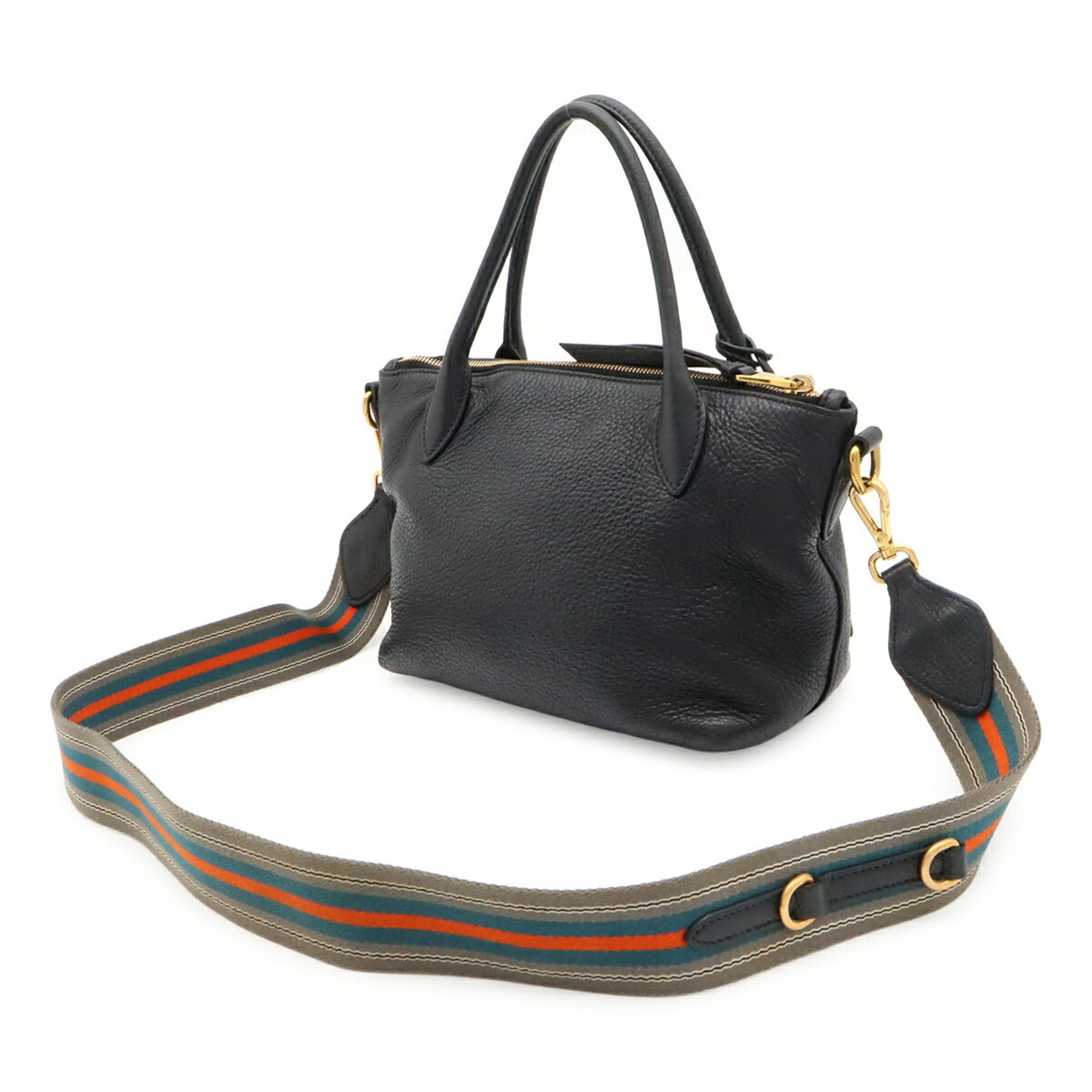 Prada Black Nero Leather Handbag Shoulder Bag (Pre-Owned)