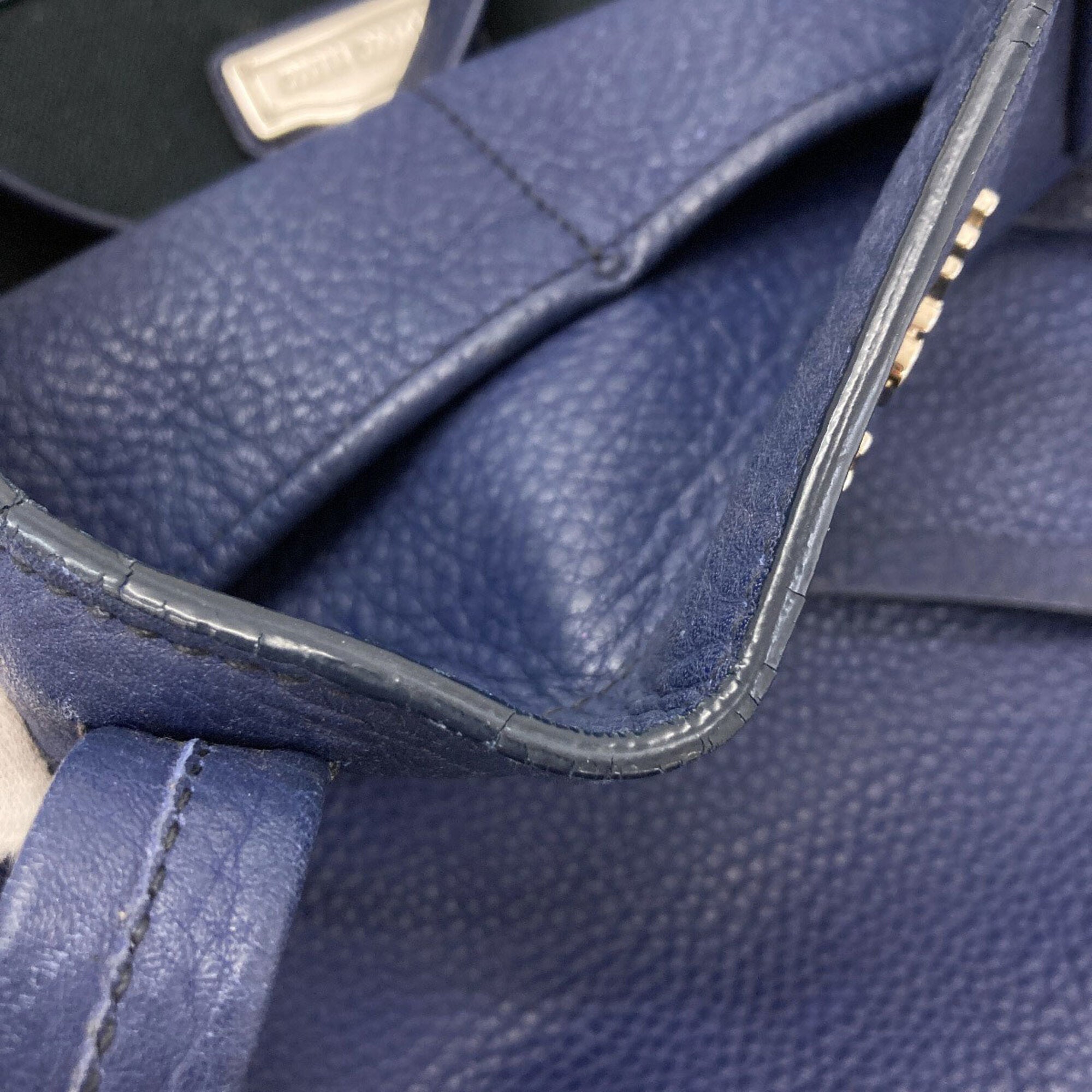 Miu Miu Blue Leather Tote Bag (Pre-Owned)