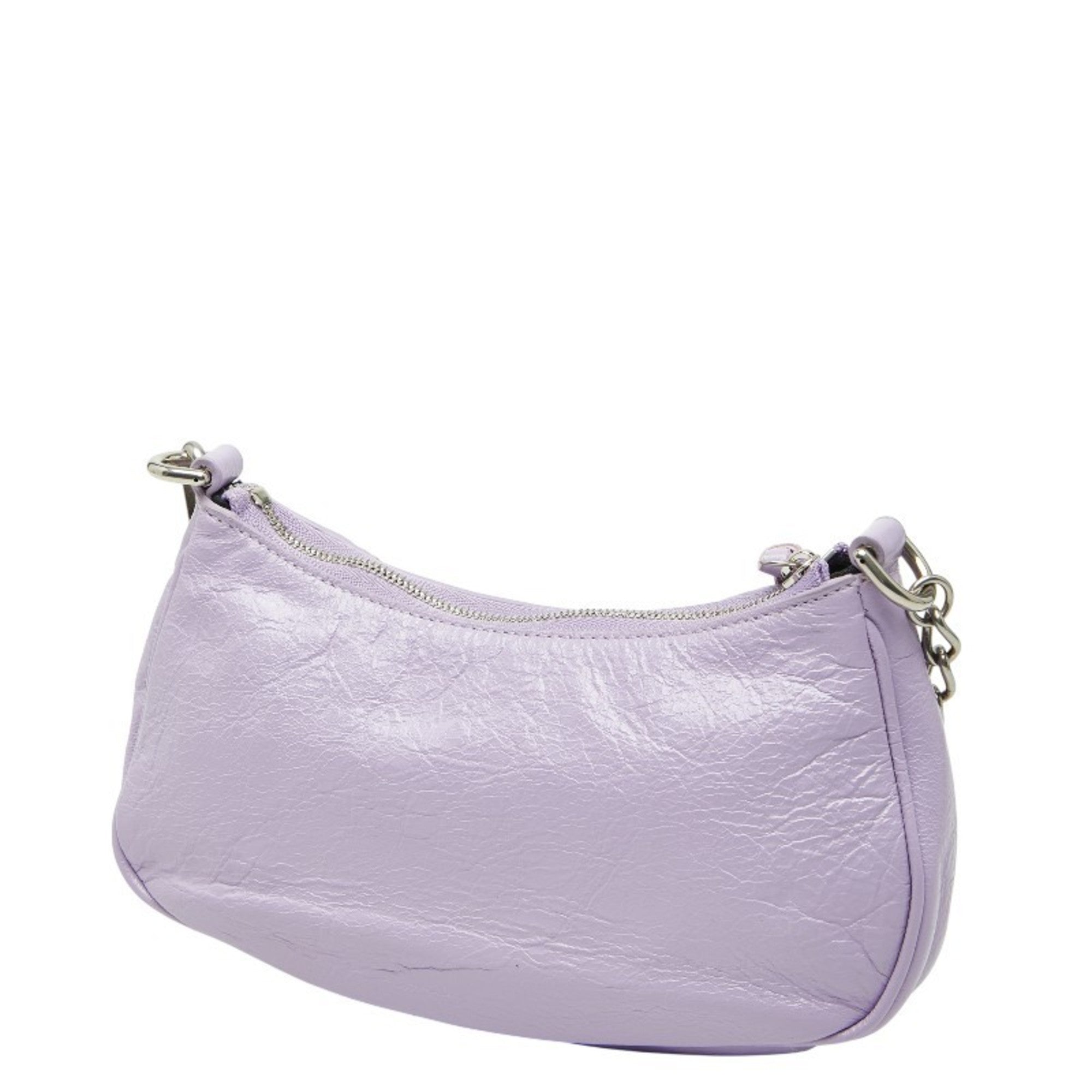 Balenciaga Purple Leather Handbag Shoulder Bag (Pre-Owned)