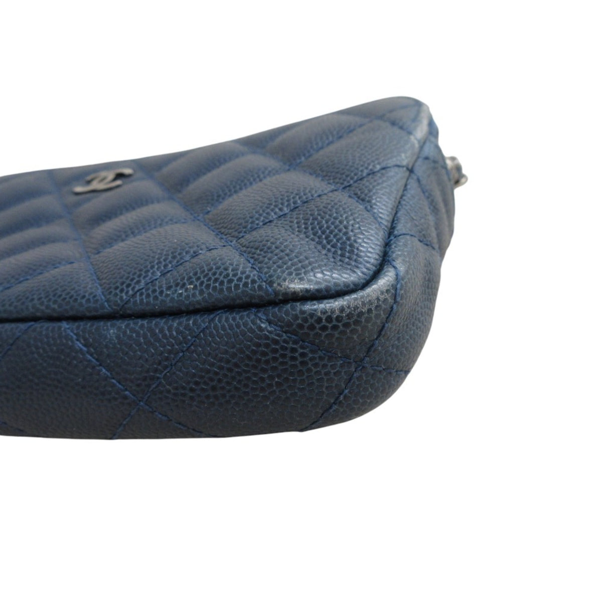 Chanel Navy Grained Calfskin Shoulder Bag (Pre-Owned)