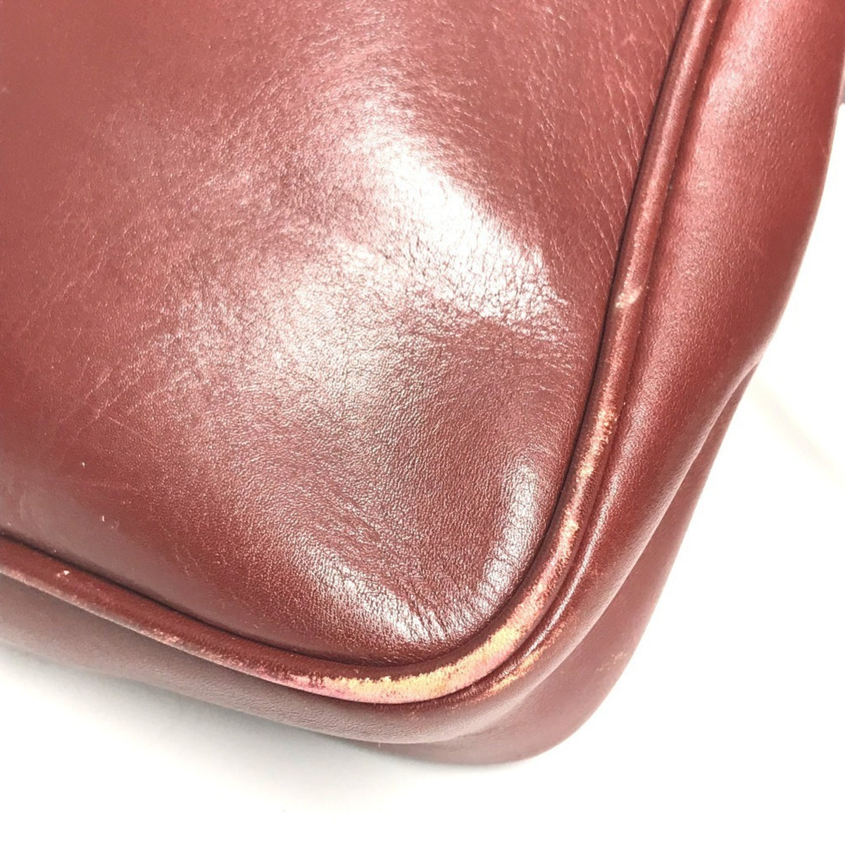 Cartier Wine Red Leather Shoulder Bag (Pre-Owned)