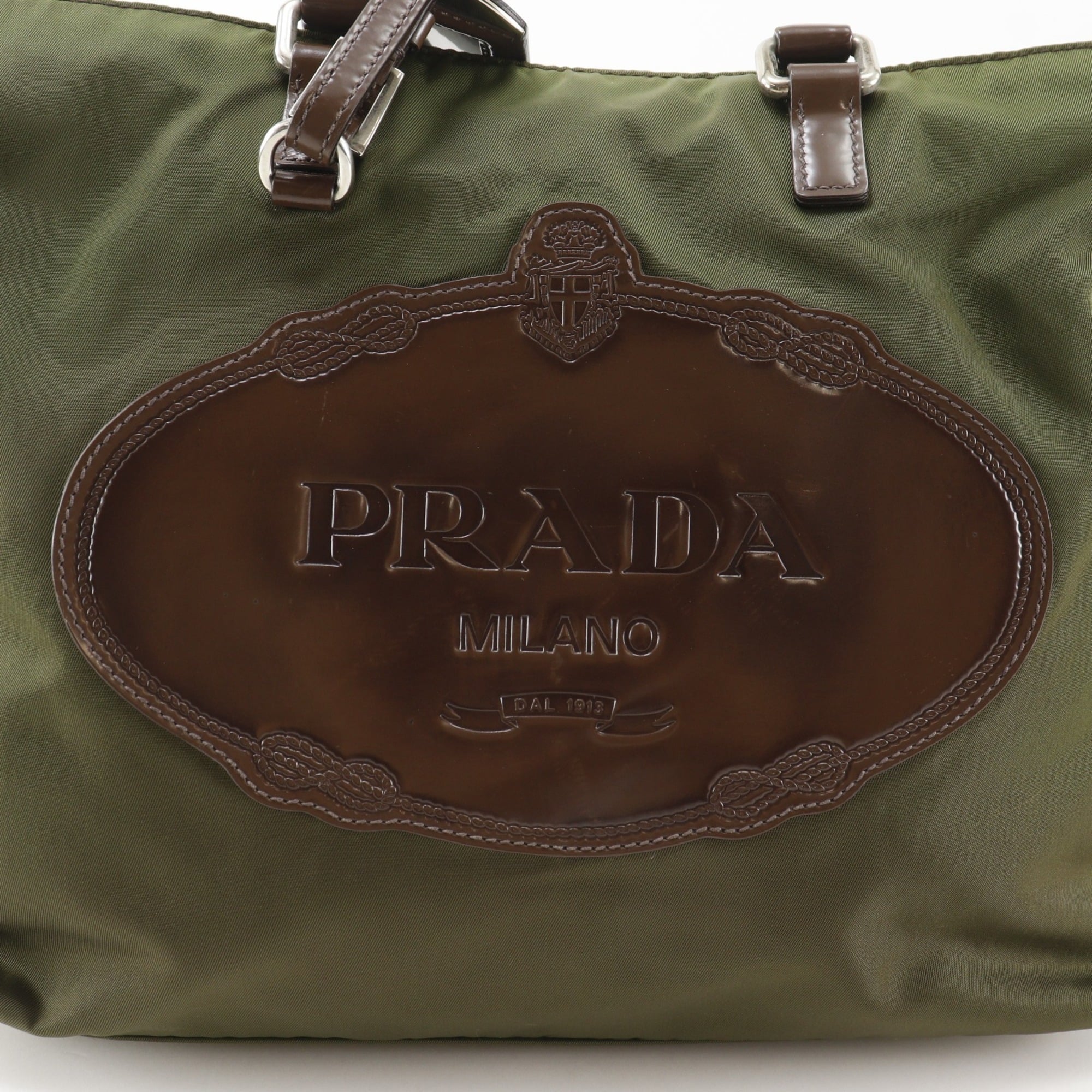 Prada Khaki Nylon Handbag (Pre-Owned)