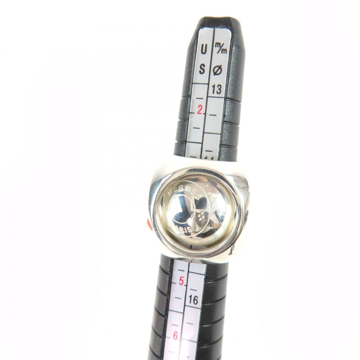 Hermes Sellier Silver Silver 925 Band Ring (Pre-Owned)