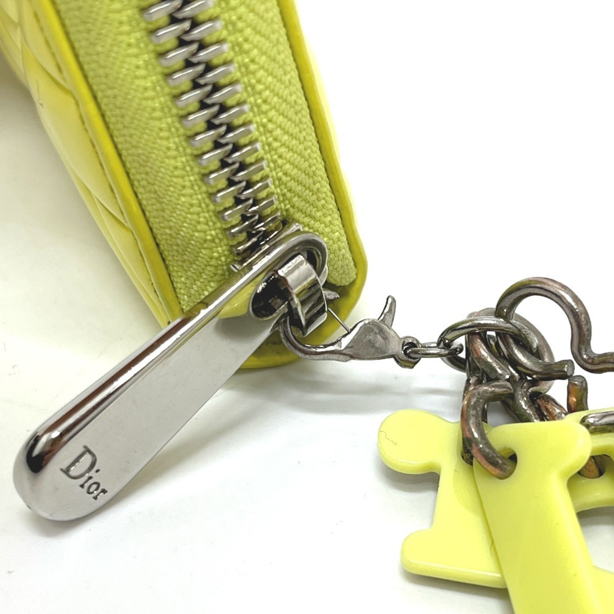 Christian Dior Yellow Leather Long Wallet (Bi-Fold) (Pre-Owned)
