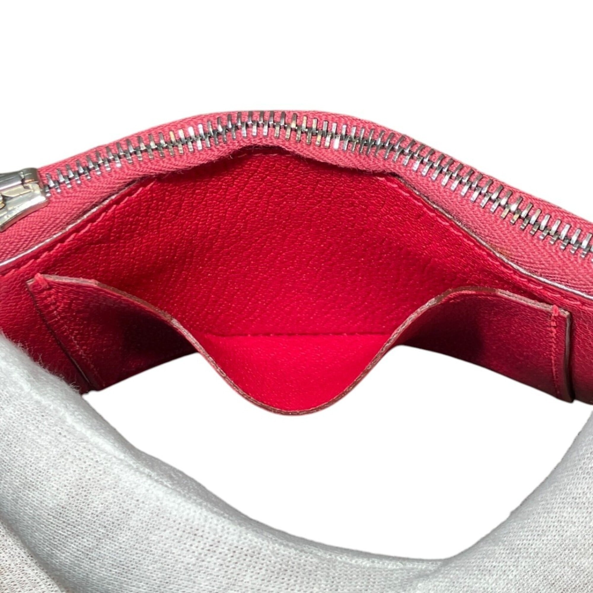 Hermes Red Color Chevre Myzore Leather Coin Purse/Coin Case (Pre-Owned)