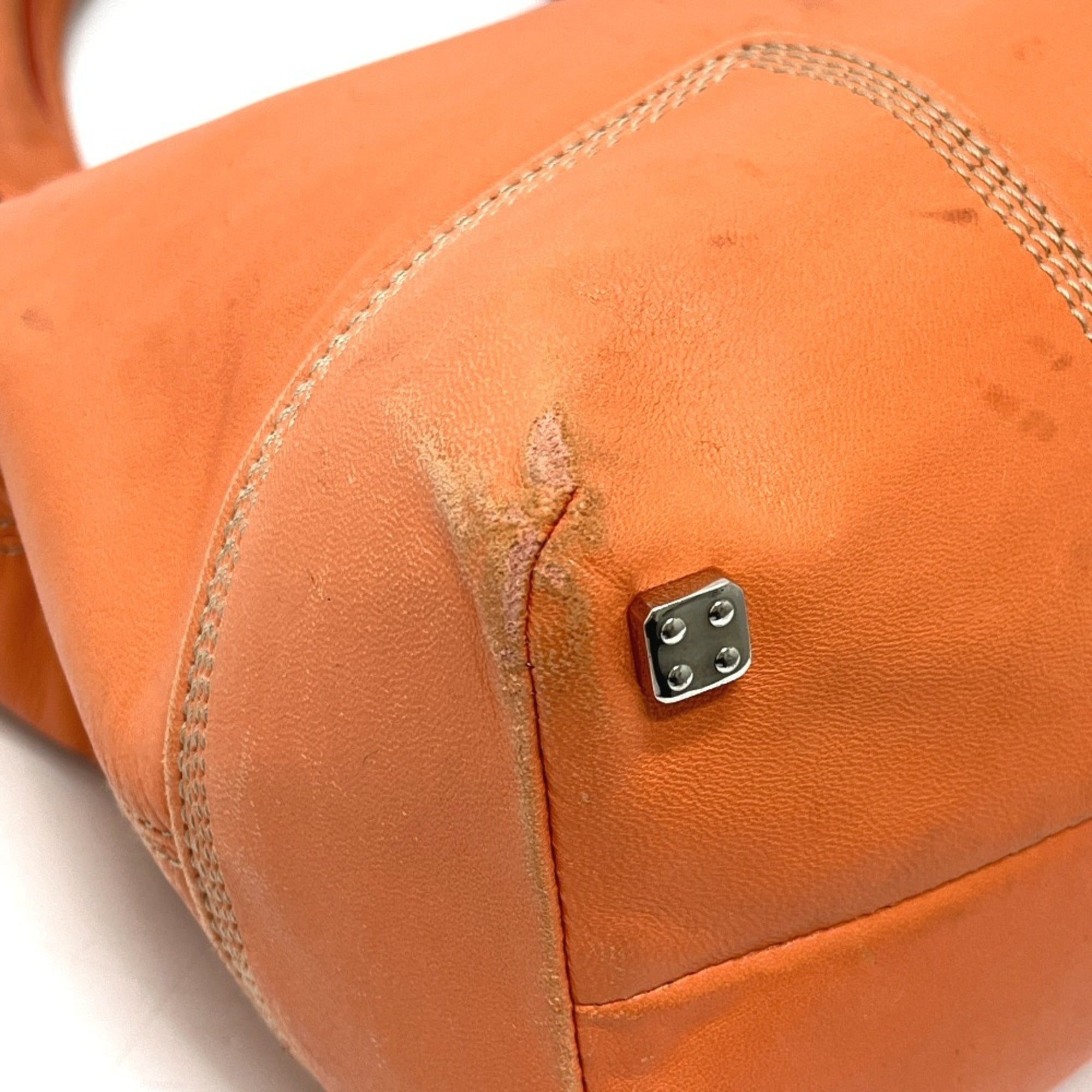 Loewe Amazona Orange Leather Handbag Tote Bag (Pre-Owned)