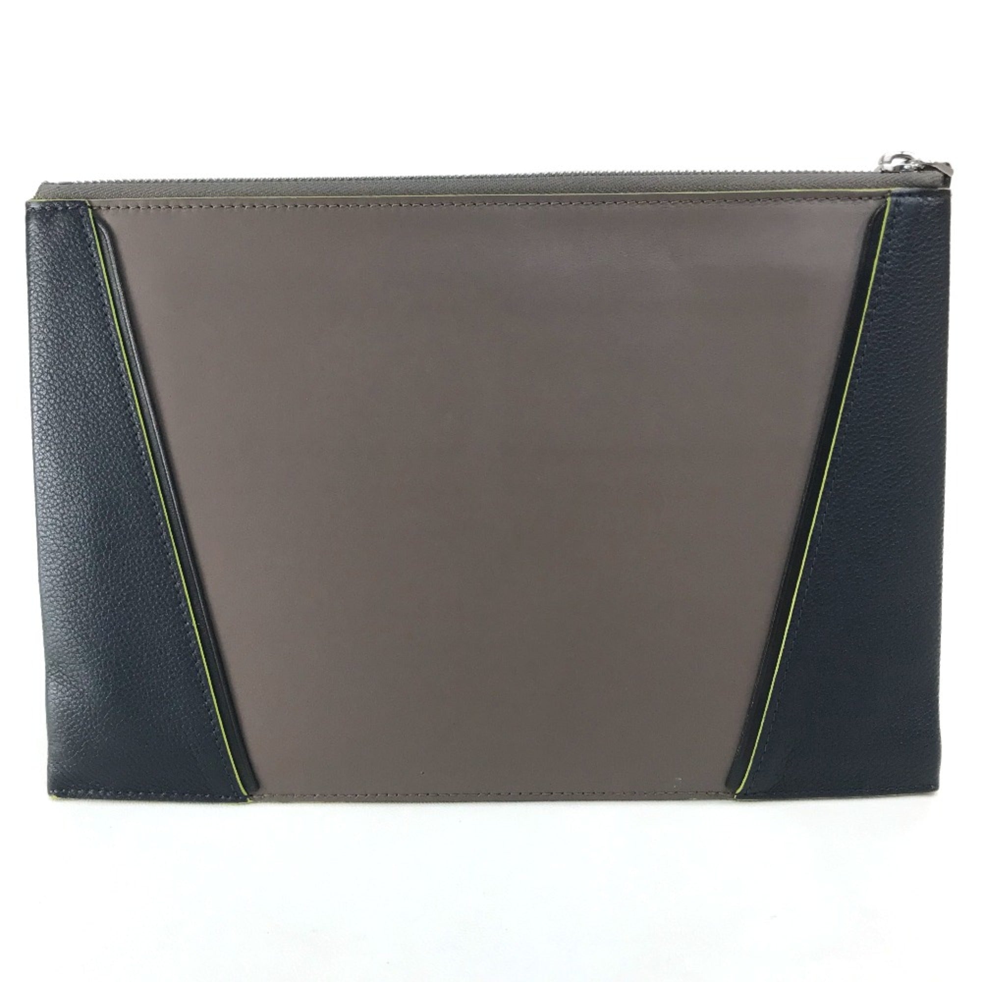 Louis Vuitton Gray Leather Clutch Bag (Pre-Owned)