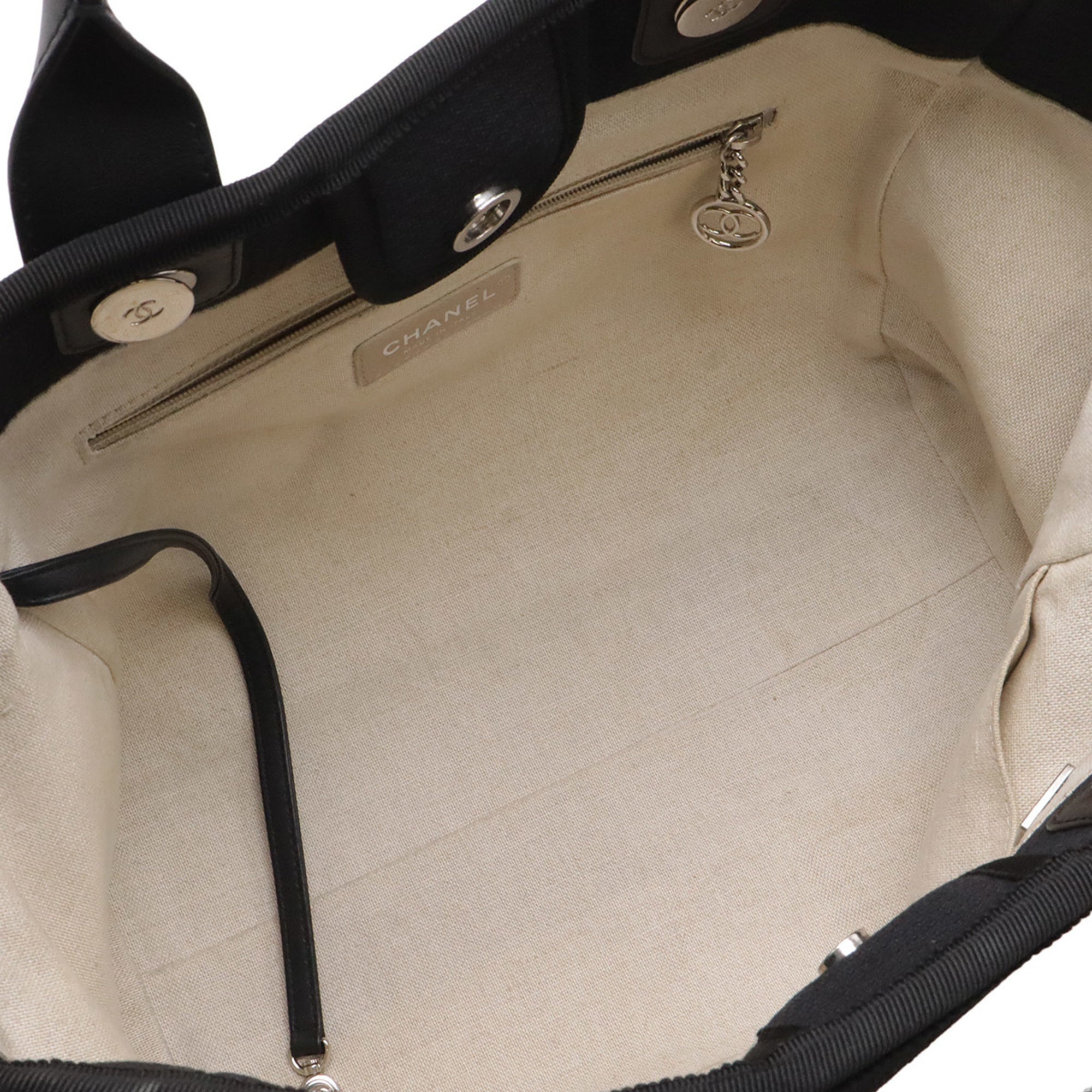 Chanel Black Yellow Canvas Pouch Shoulder Bag Tote Bag (Pre-Owned)