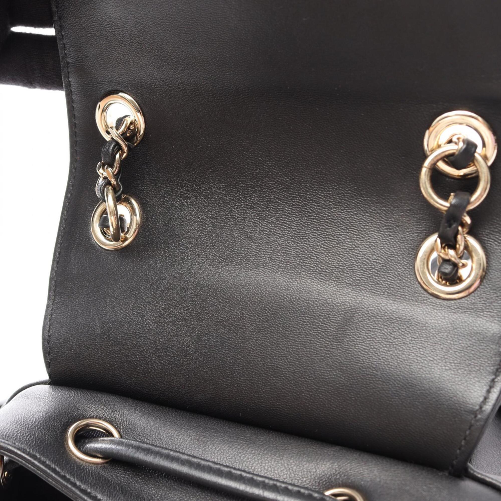 Chanel Black Leather Backpack Handbag (Pre-Owned)