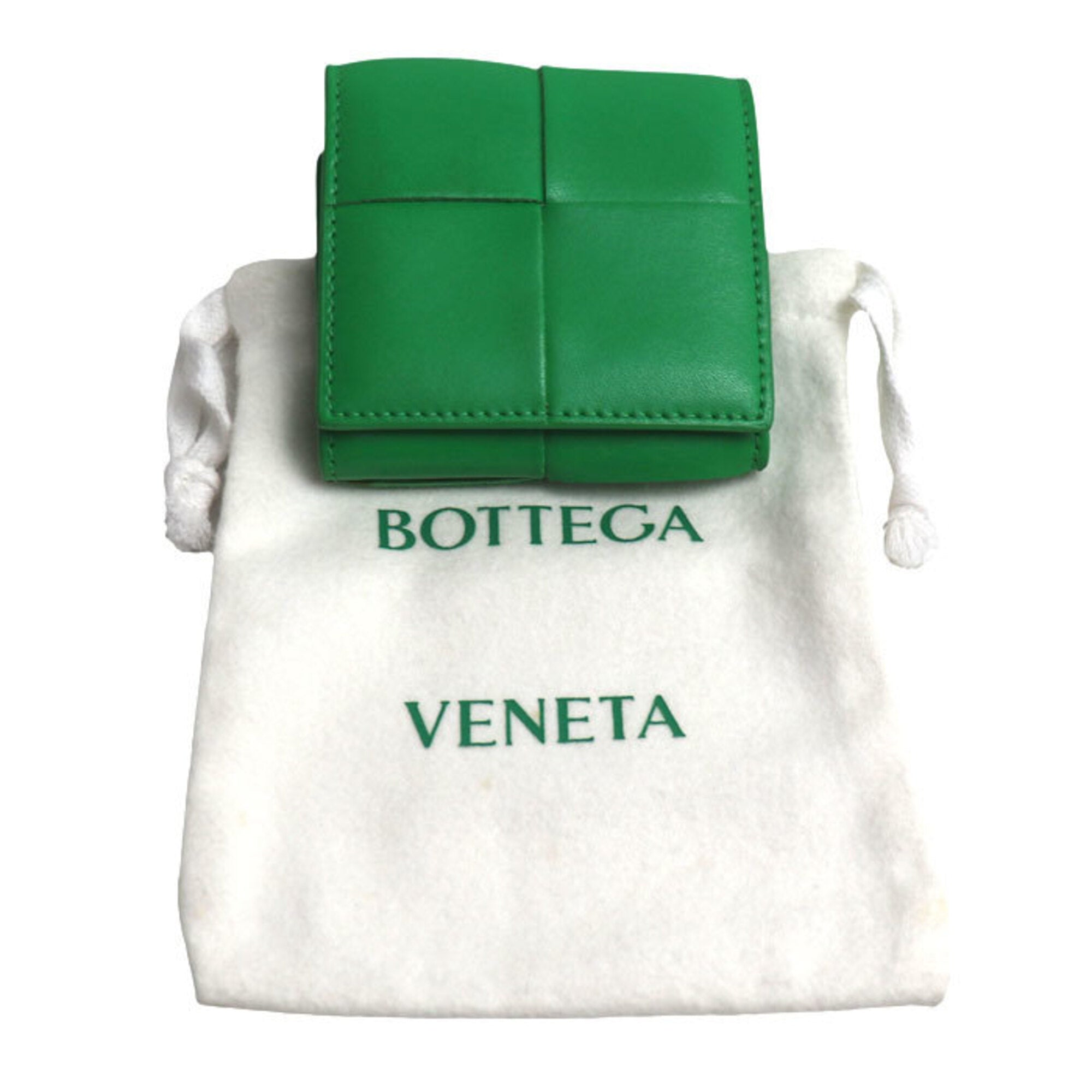 Bottega Veneta Green Leather Coin Purse/Coin Case (Pre-Owned)