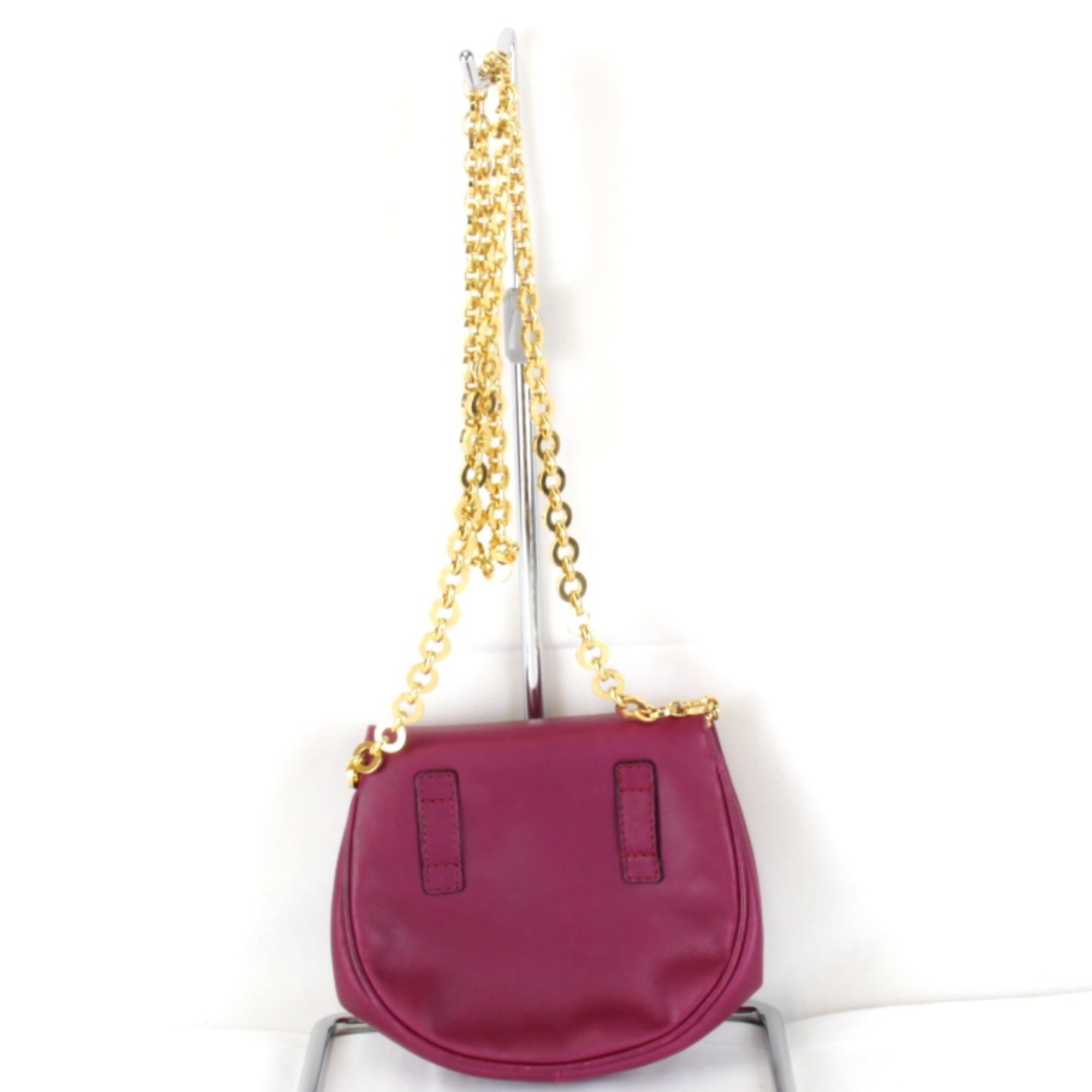 Salvatore Ferragamo Gancini Purple Leather Shoulder Bag (Pre-Owned)